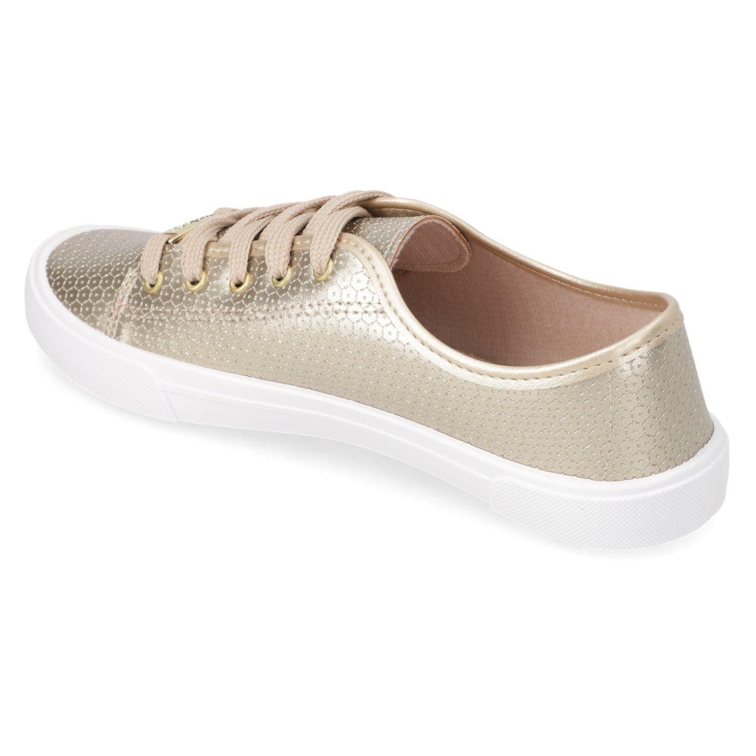 Zapatilla Mujer Moleca Casual Dorada-3
