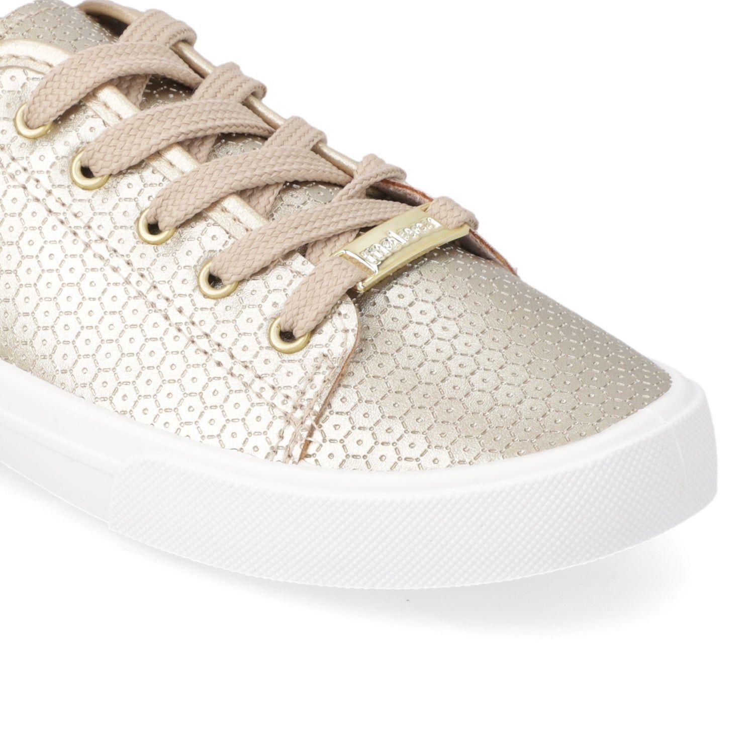 Zapatilla Mujer Moleca Casual Dorada-5