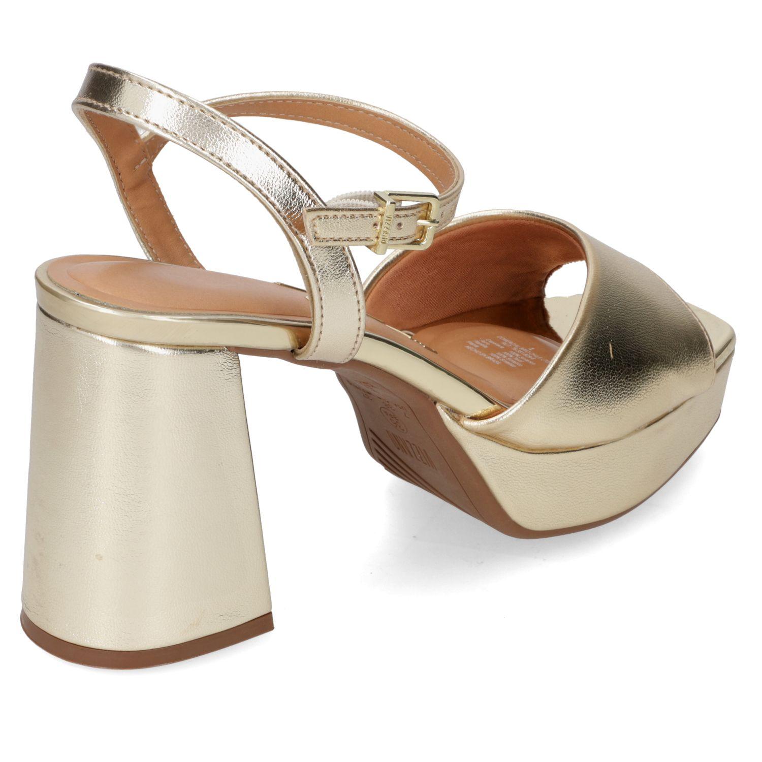 Sandalia Taco Vizzano Dorado Metalico 15747-3