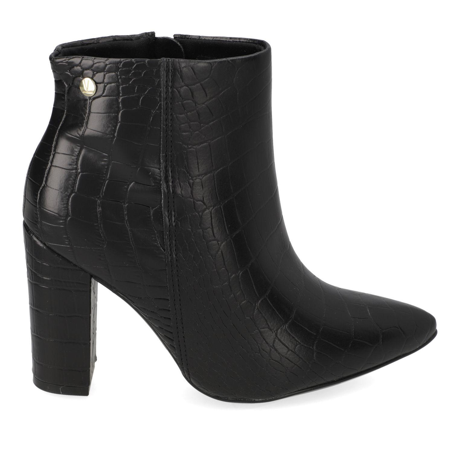 Botin Mujer Vizzano Croco Taco Ancho 10 cm Negro-0
