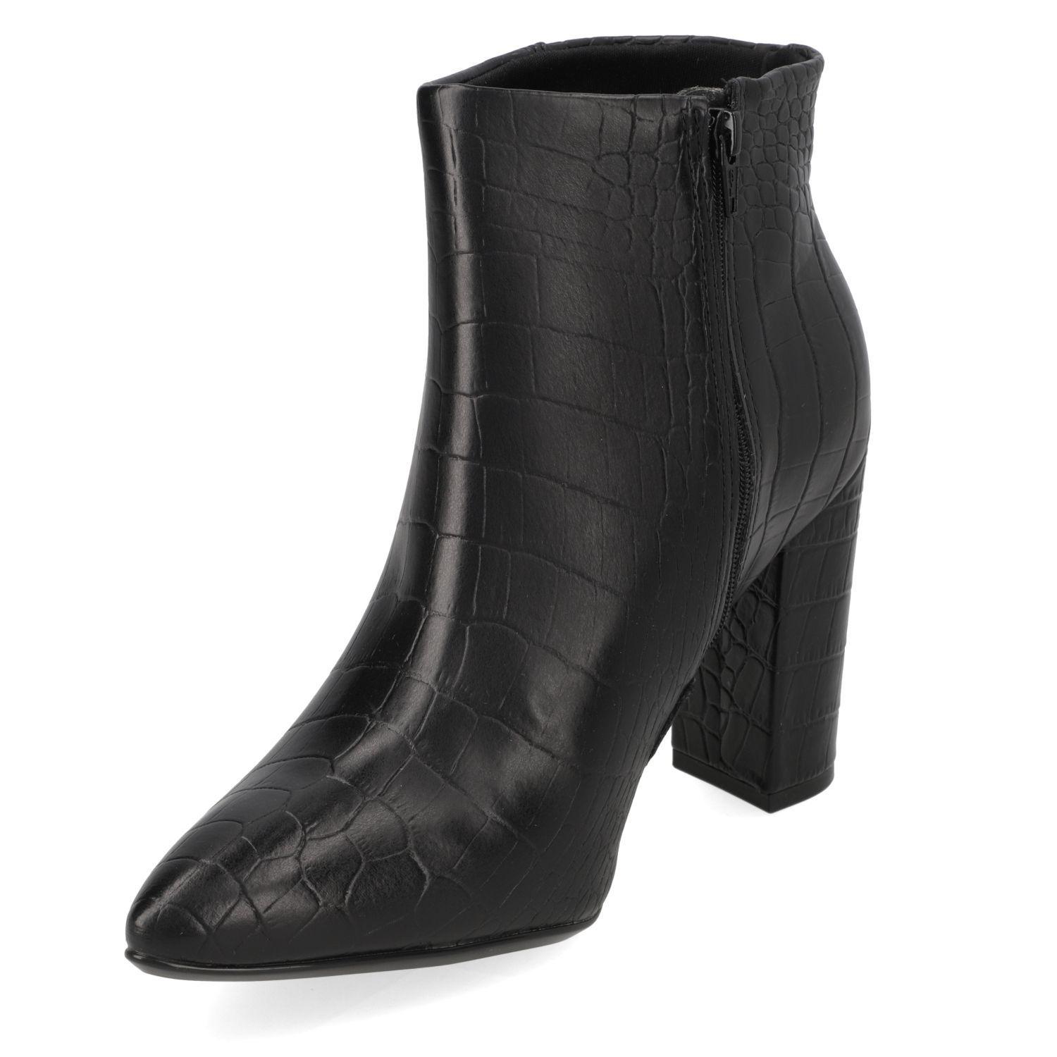 Botin Mujer Vizzano Croco Taco Ancho 10 cm Negro-1