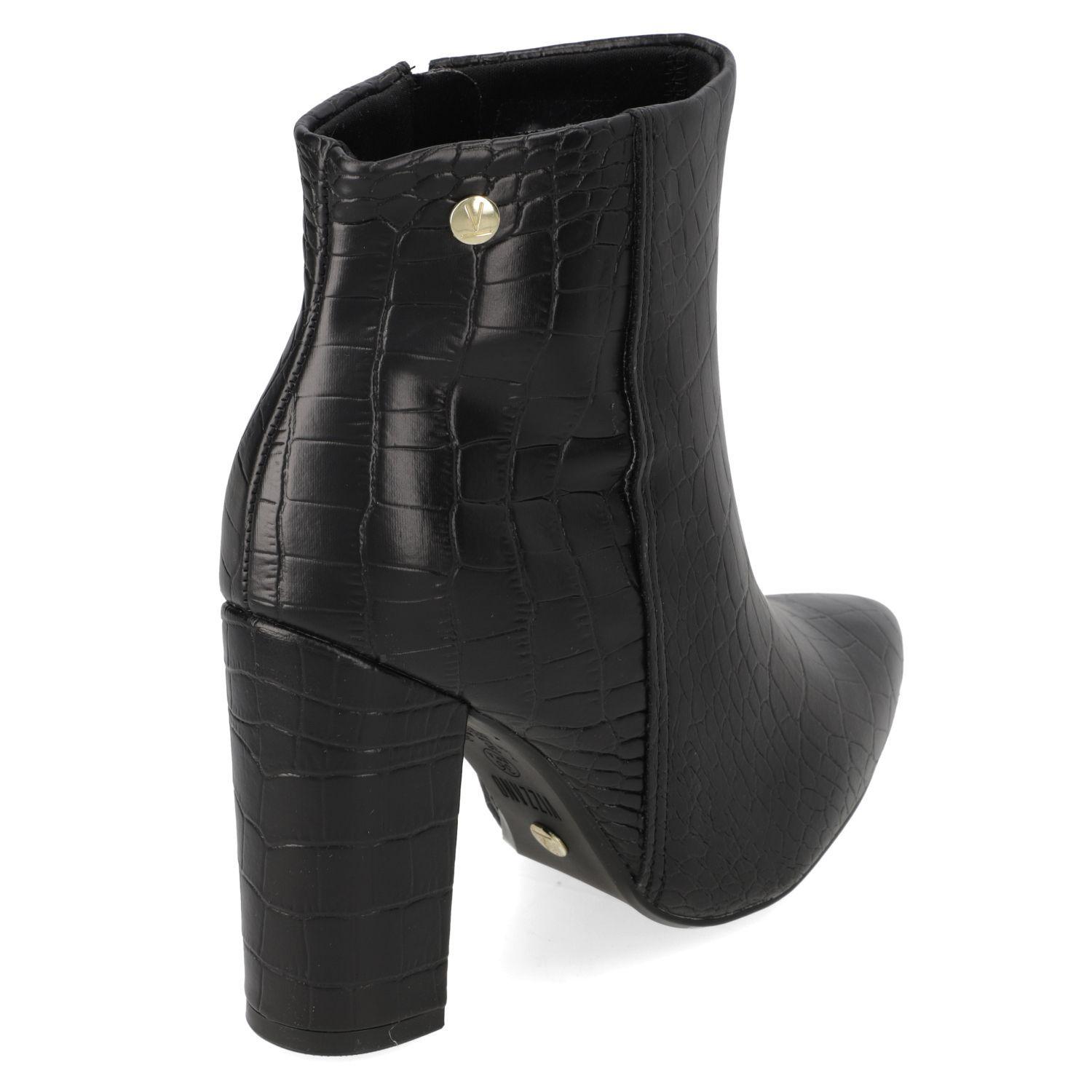 Botin Mujer Vizzano Croco Taco Ancho 10 cm Negro-3
