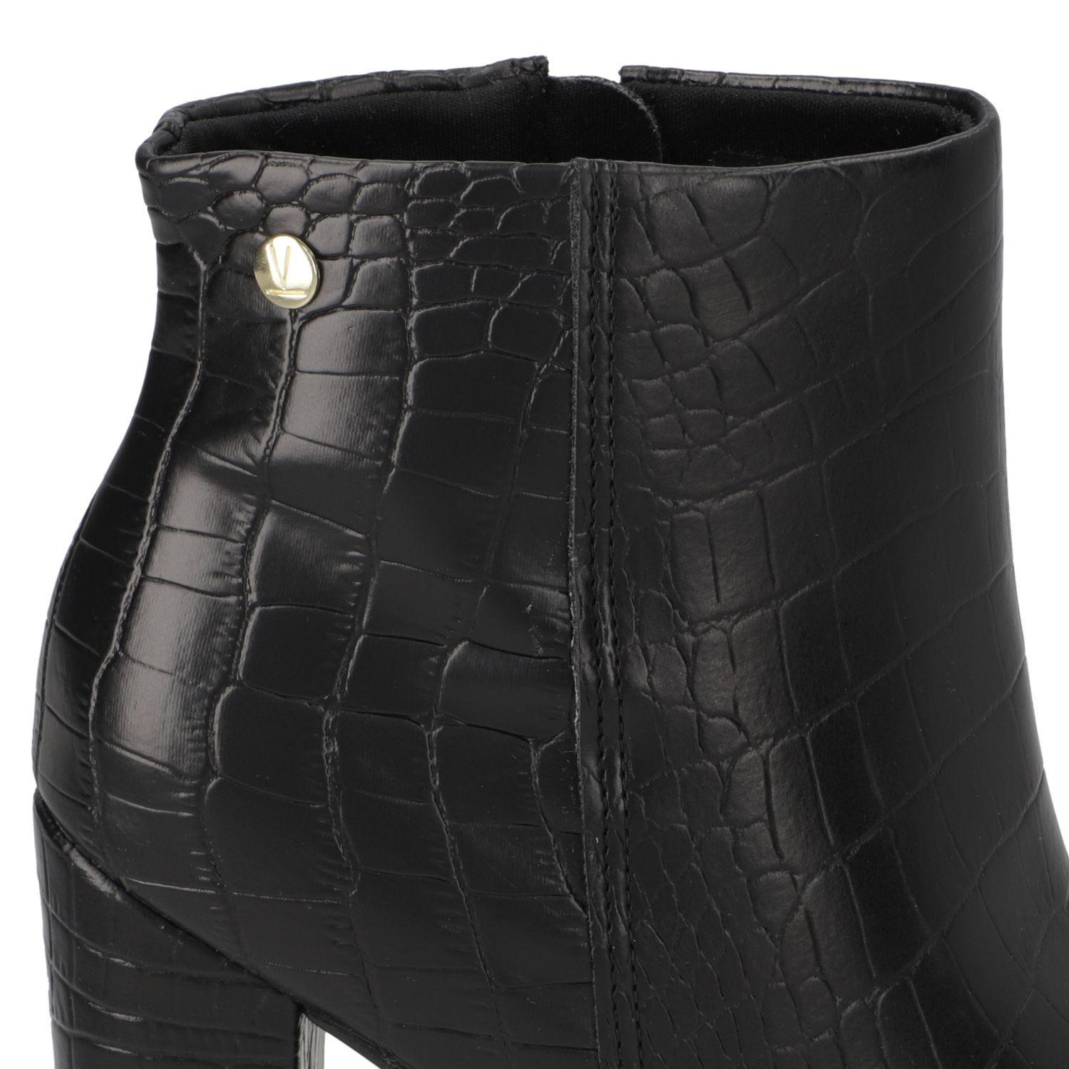 Botin Mujer Vizzano Croco Taco Ancho 10 cm Negro-4