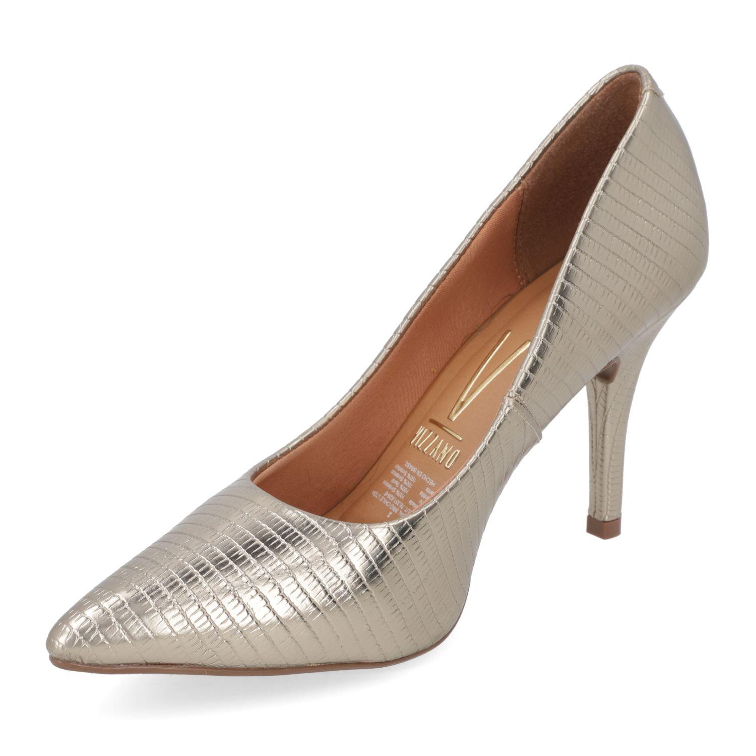 Zapato Para Mujer Taco Aguja Stiletto Dorado 118 - Vizzano-2