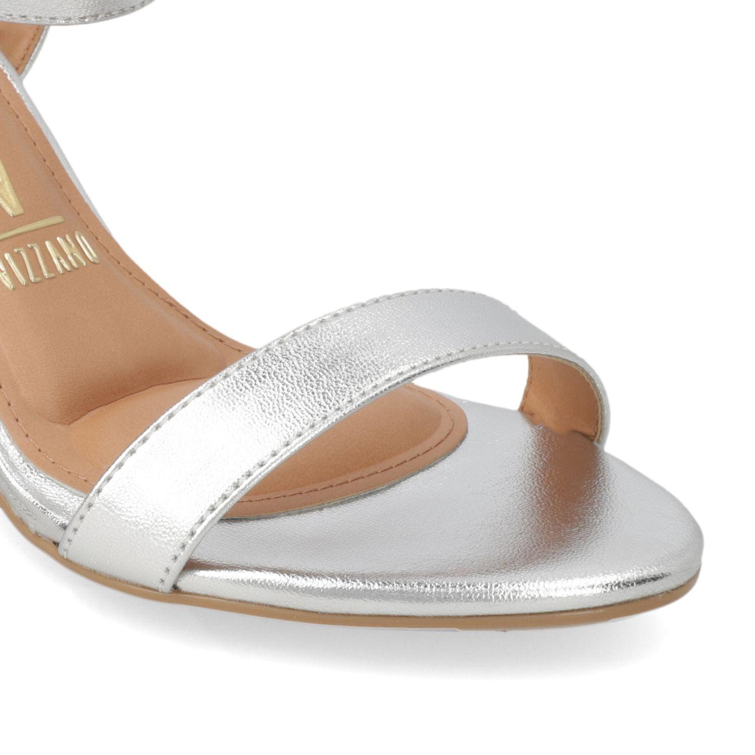 Sandalia Taco Vizzano Plateado Metalico 16532-5