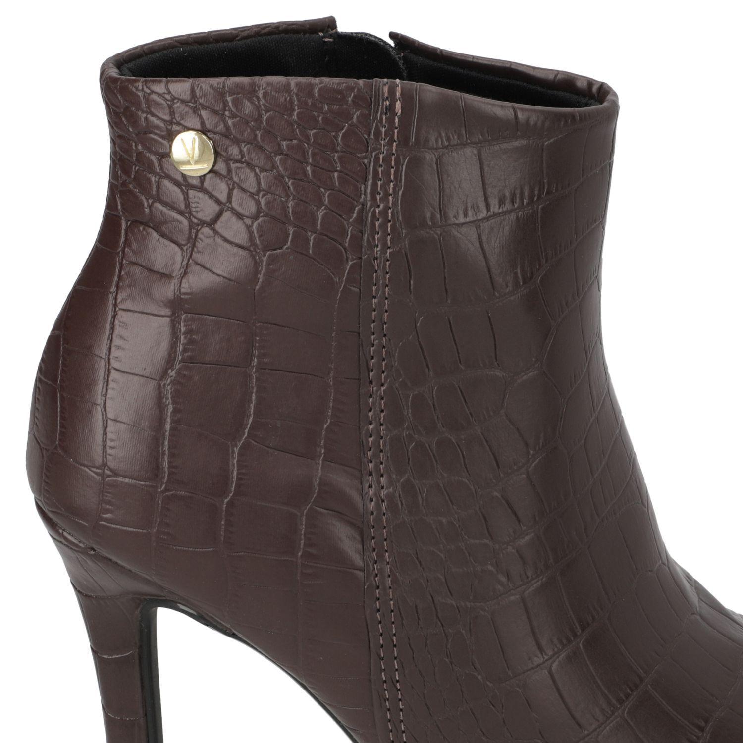Botin Mujer Vizzano Croco Taco Aguja 10 cm Cafe-4