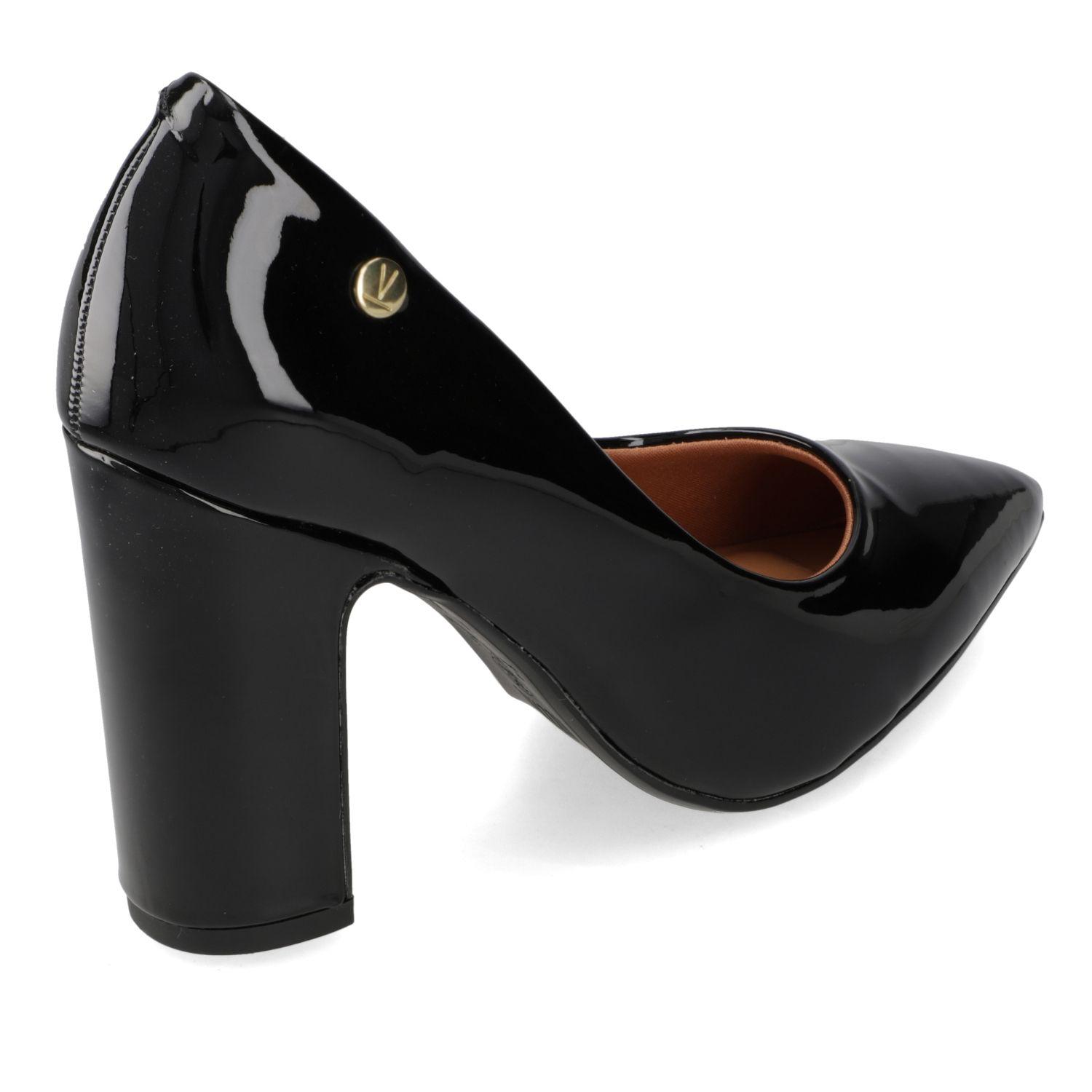 Tacones Vizzano Mujer Taco Ancho 10 Cm Charol Negro-4