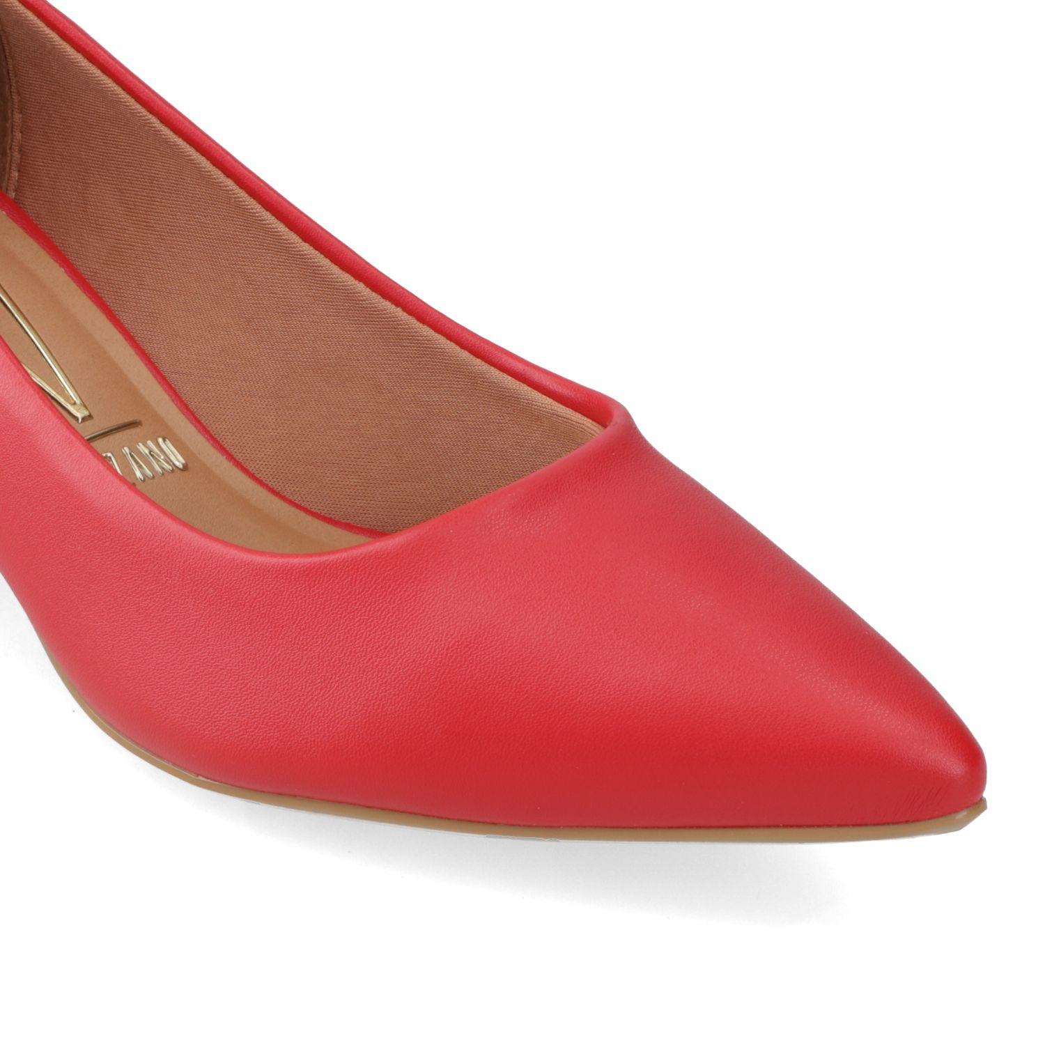Tacones Mujer Vizzano Eco Cuero Rojo 5 Cm-5