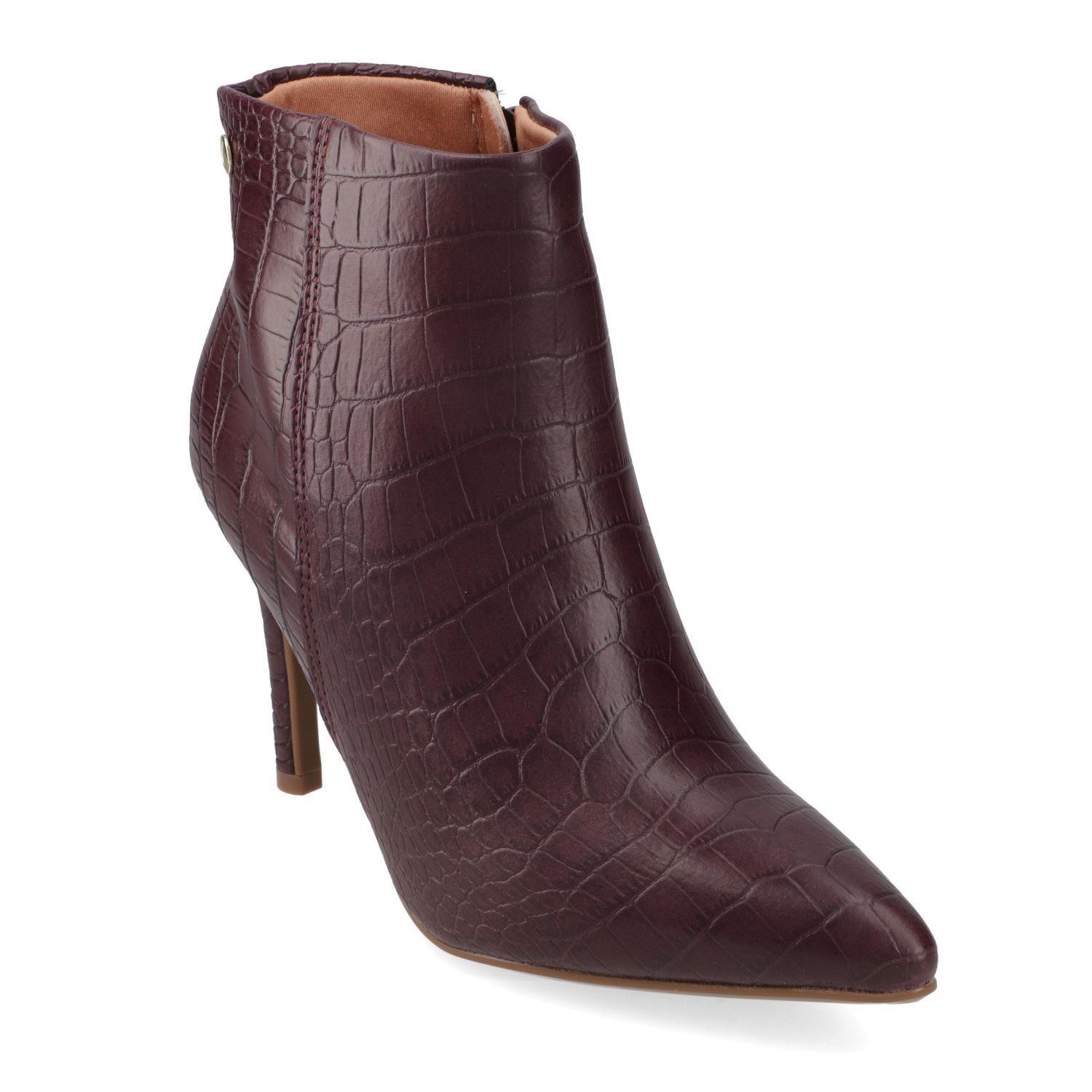 Botin Mujer Vizzano Croco Taco Aguja 10 cm Vino-0