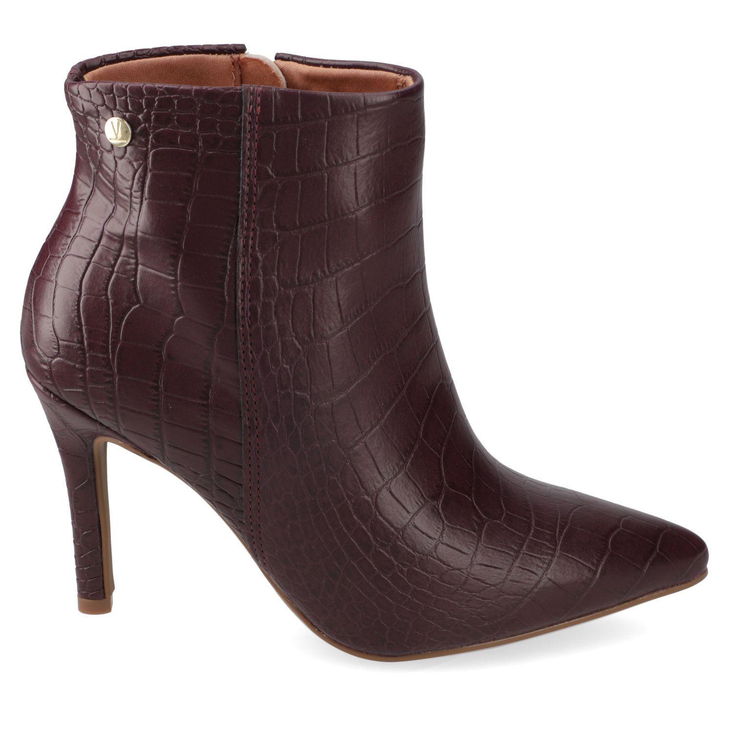 Botin Mujer Vizzano Croco Taco Aguja 10 cm Vino-1
