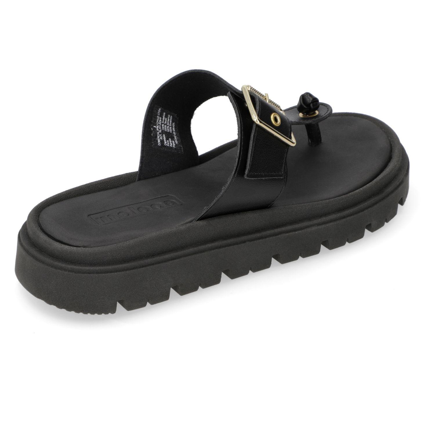 Sandalia Plana Moleca Negro 15622-3