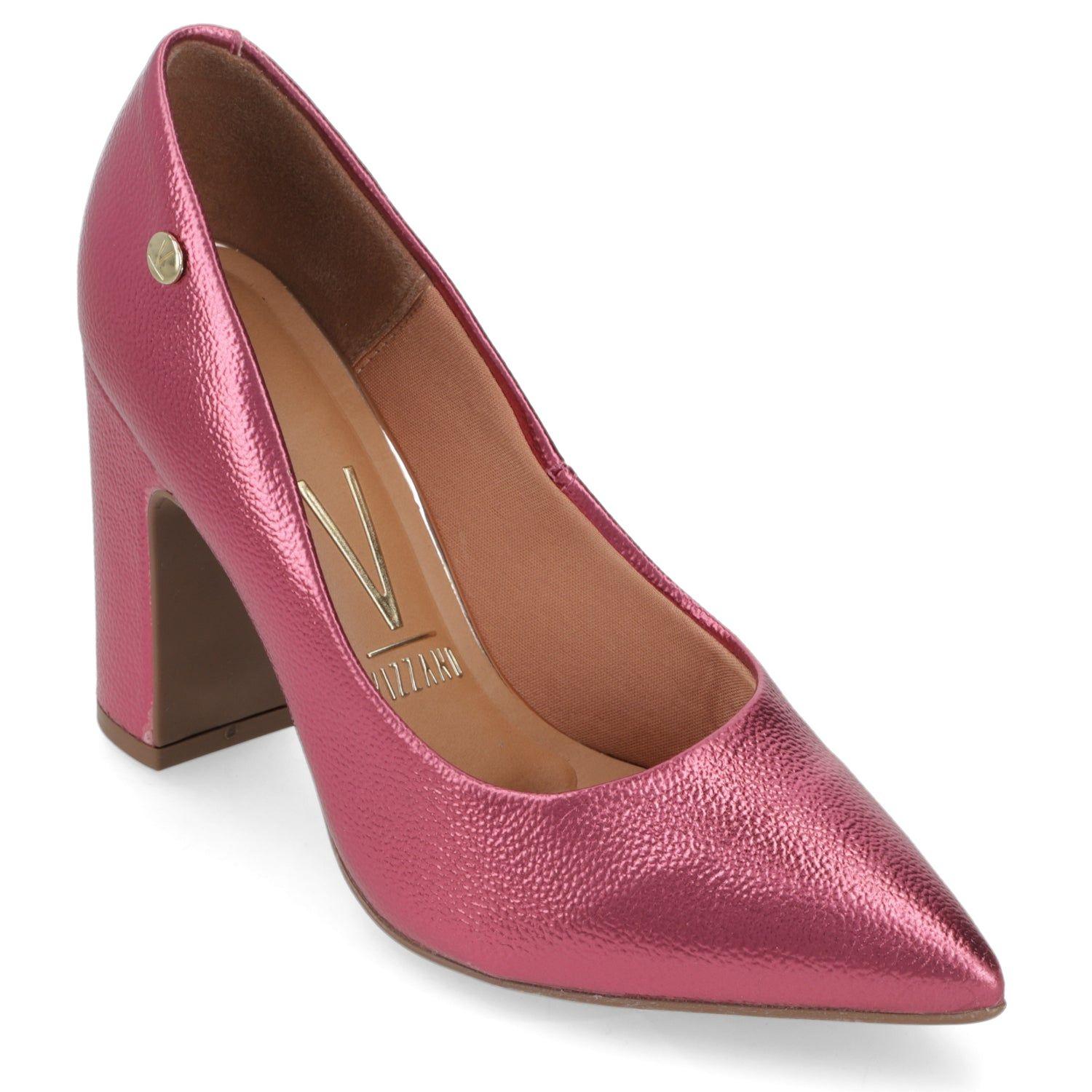 Zapato Taco Ancho Vizzano Metalizados Rosado-0