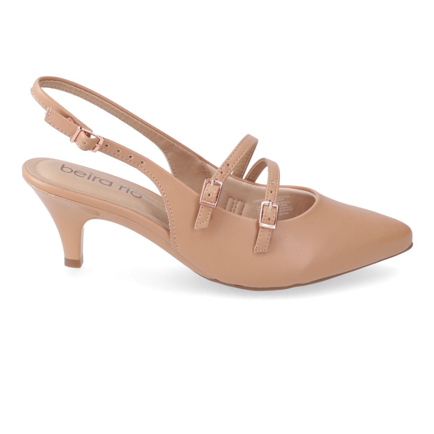 Stiletto Beira Rio Nude Taco 5 Cm Efecto Cuero-1