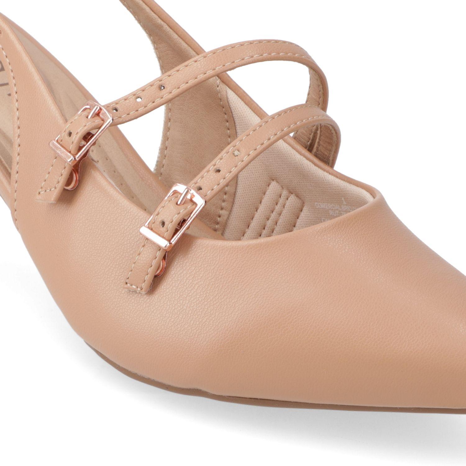Stiletto Beira Rio Nude Taco 5 Cm Efecto Cuero-4