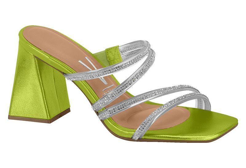 Sandalia Mujer Taco Cuadrado Verde 6464-414- Vizzano-0