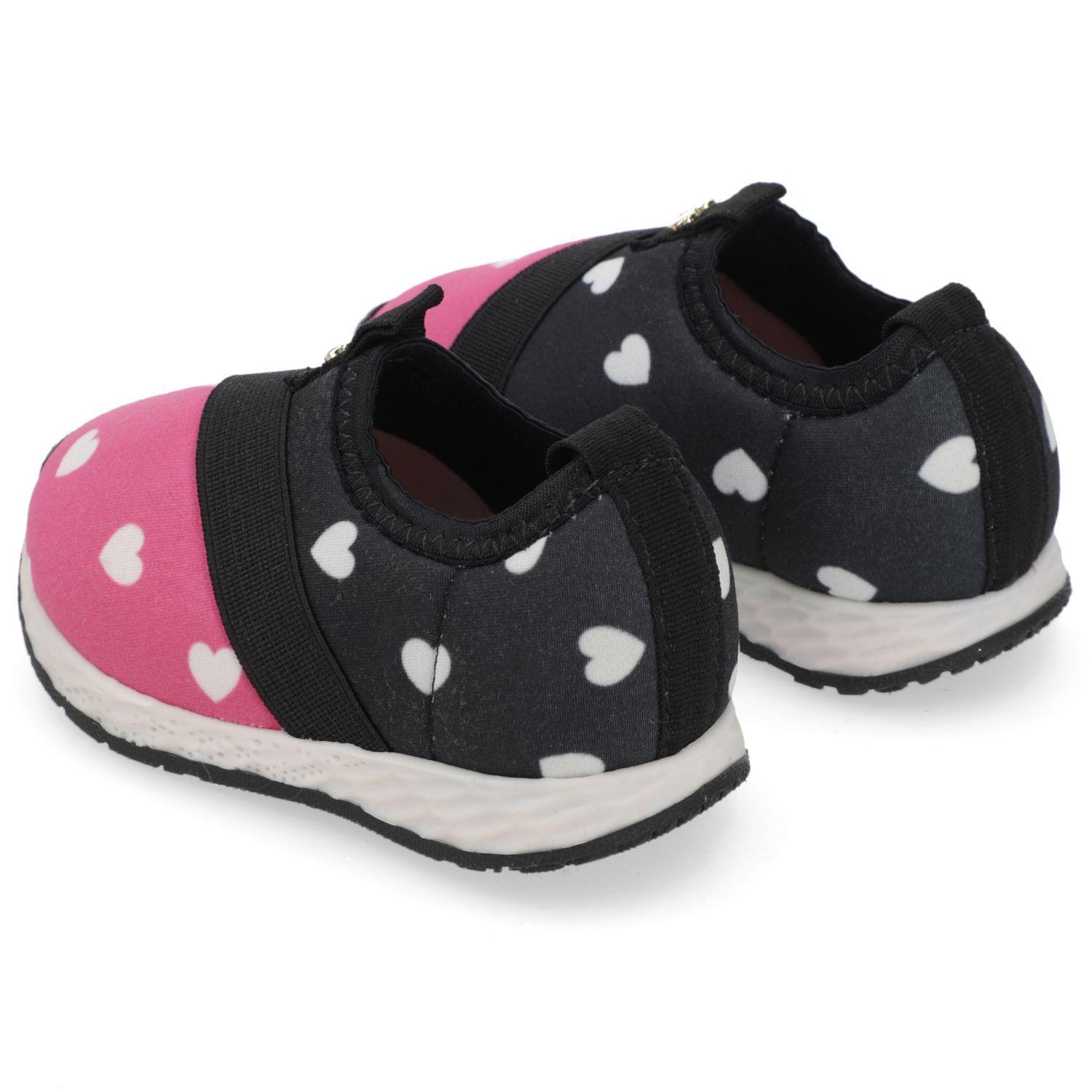 Zapatilla Slip-On Niña Corazones Rosado y Negro Molekinha-3