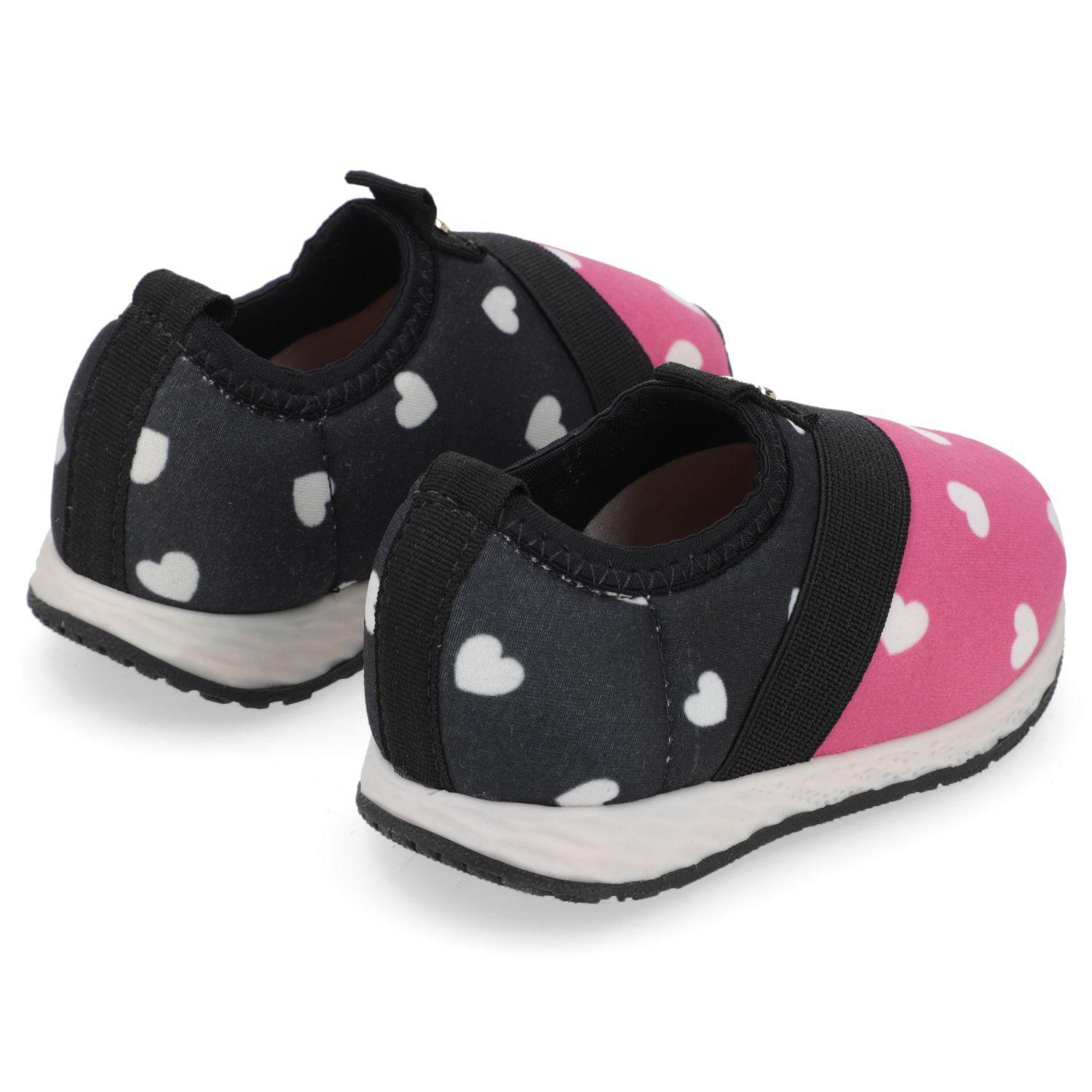 Zapatilla Slip-On Niña Corazones Rosado y Negro Molekinha-4