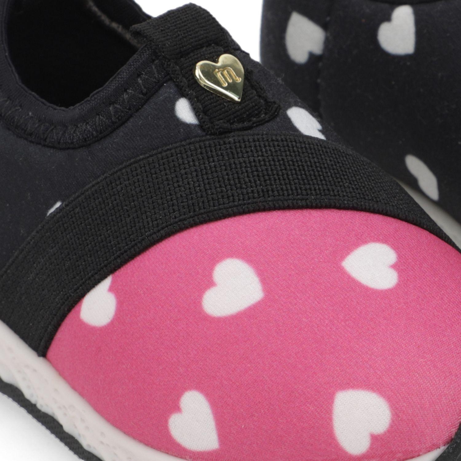 Zapatilla Slip-On Niña Corazones Rosado y Negro Molekinha-5