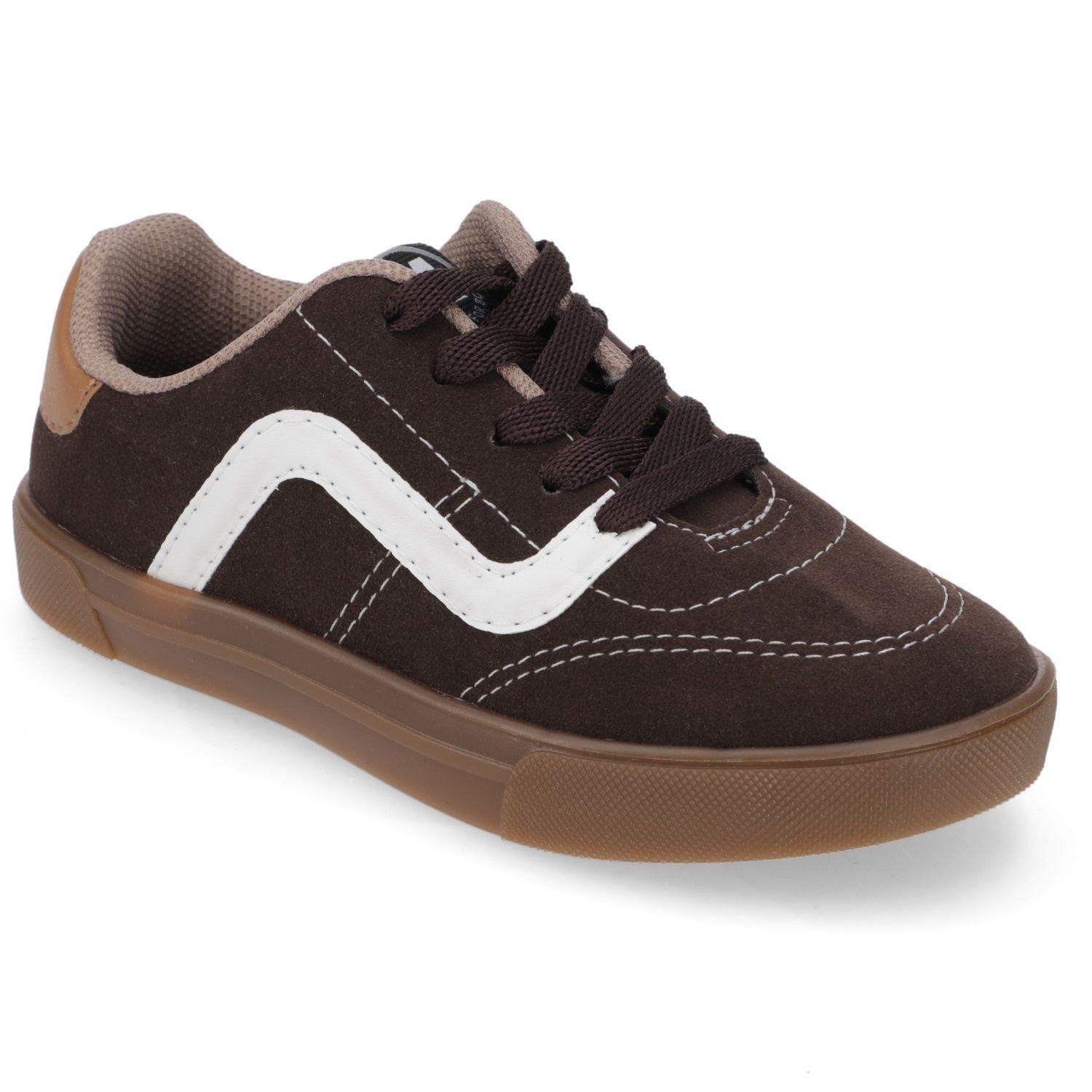 Zapatilla Urbana Café con Detalles Blancos para Niño-0