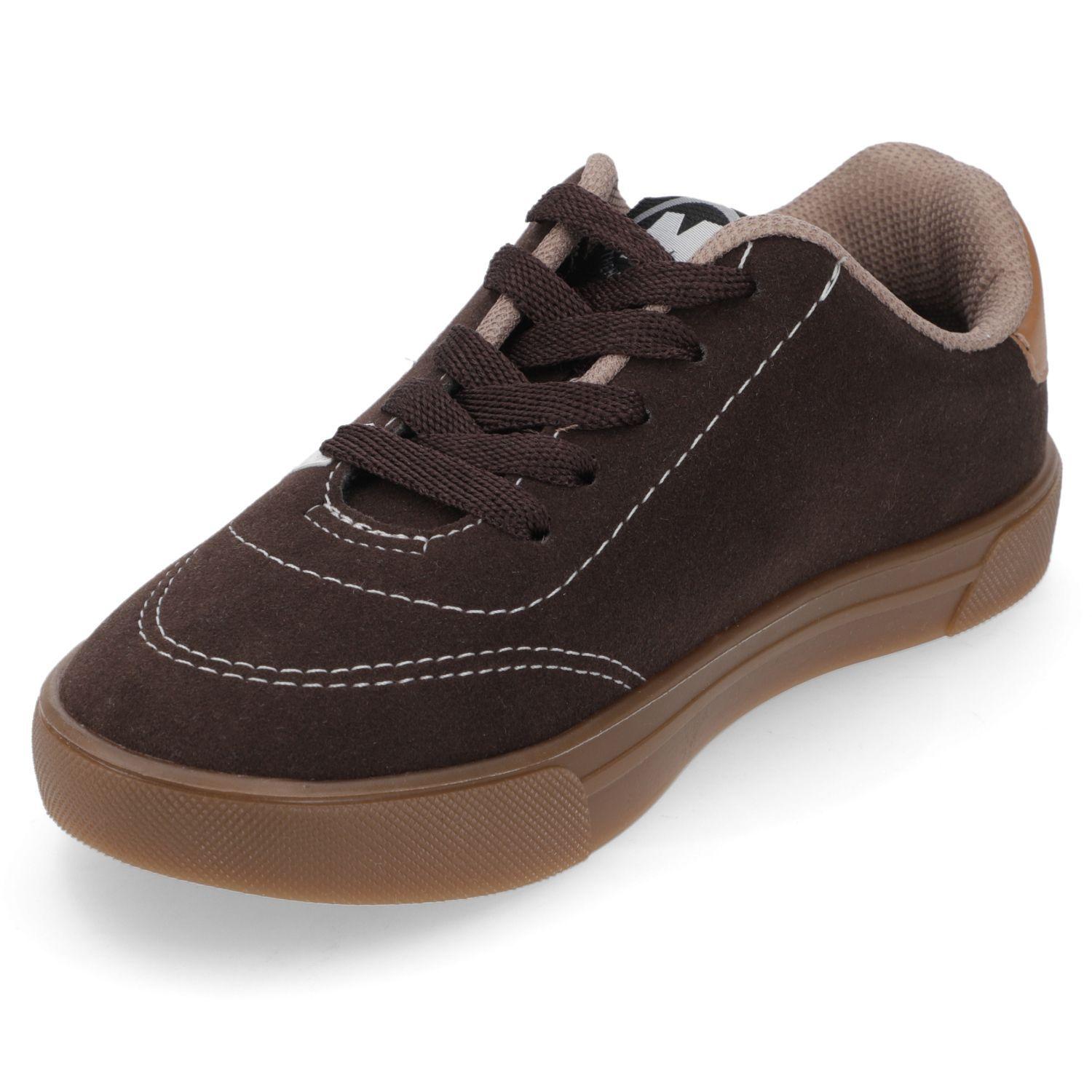 Zapatilla Urbana Café con Detalles Blancos para Niño-2