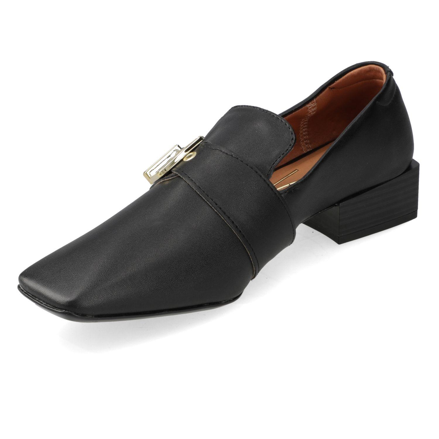 Mocasin Vizzano Negro Efecto Cuero  Negro Pelica-2