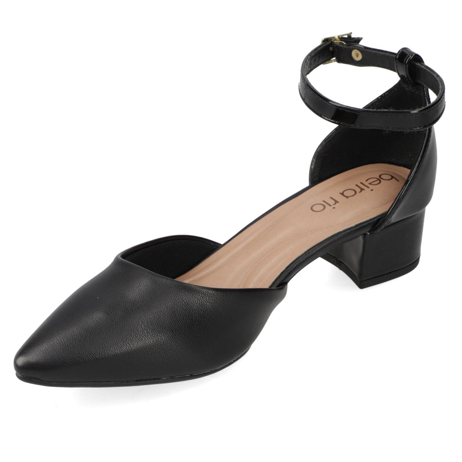 Stiletto Beira Rio Negro Taco Ancho 5 Cm-2