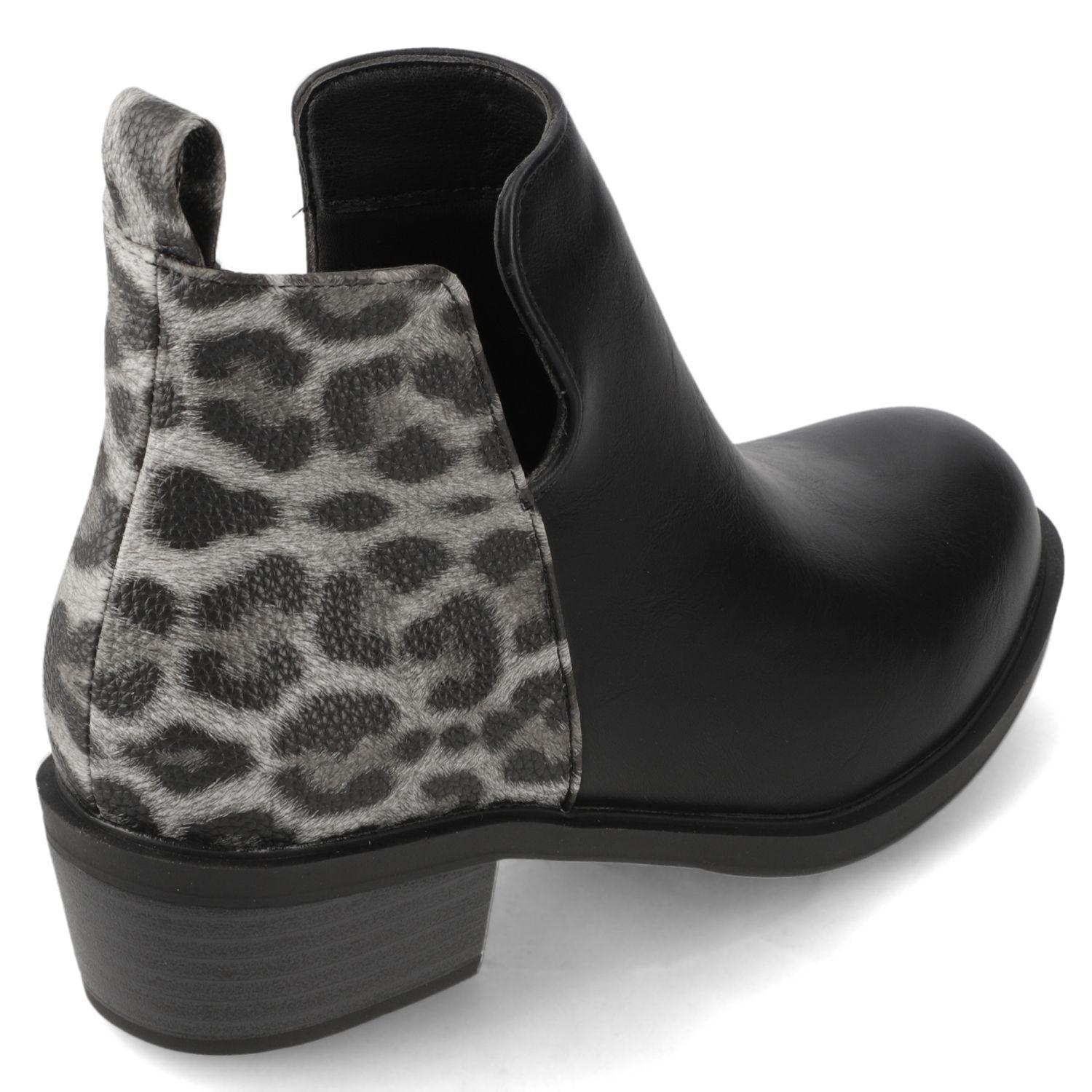 Botín Negro Animal Print New Walk-4