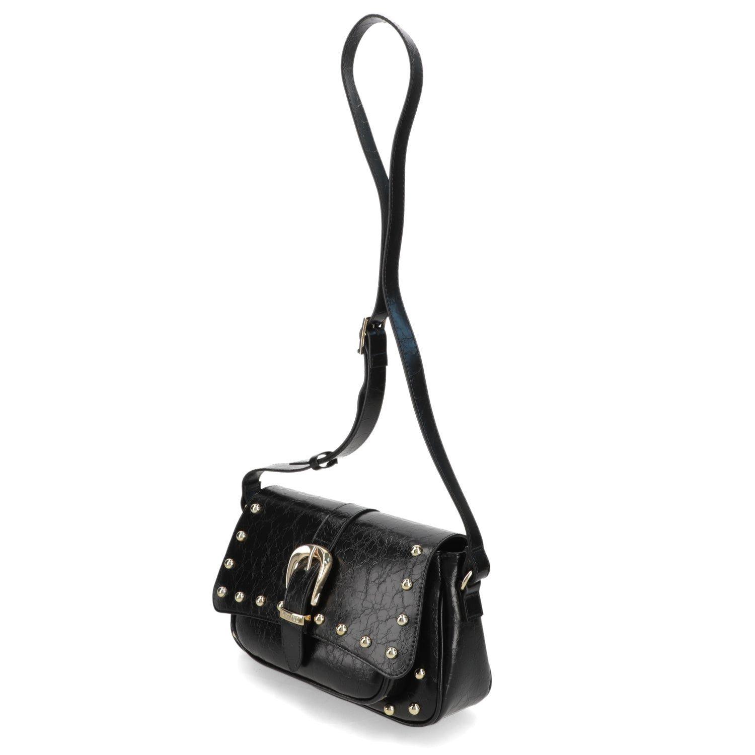 Cartera Vizzano Negra con Hebilla Dorada y Tachas Decorativas-1