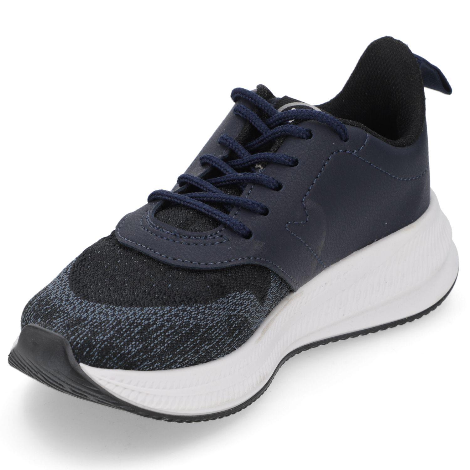 Zapatilla Deportiva Niño Azul Marino y Negro con Detalles Amarillo-2