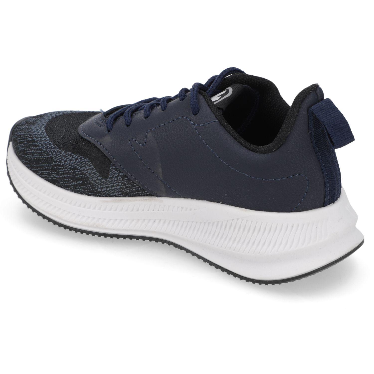 Zapatilla Deportiva Niño Azul Marino y Negro con Detalles Amarillo-3
