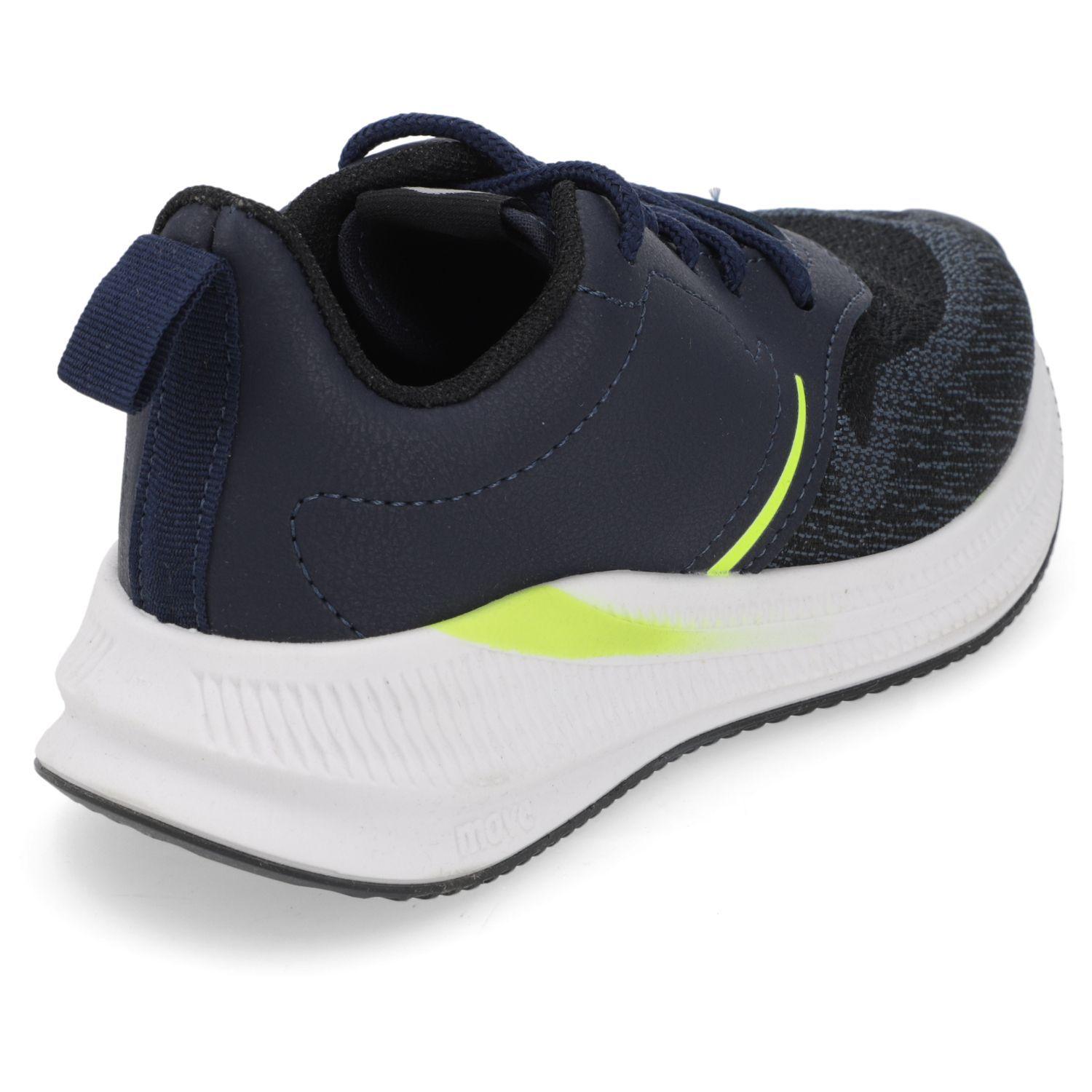 Zapatilla Deportiva Niño Azul Marino y Negro con Detalles Amarillo-4