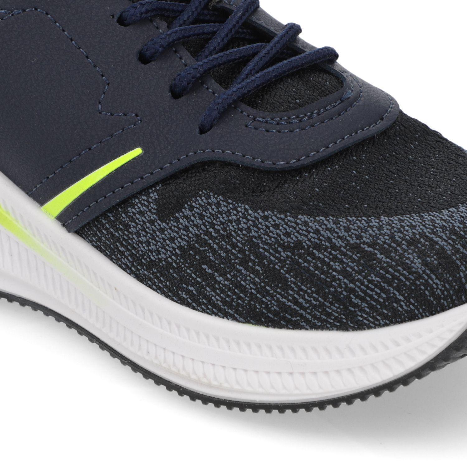 Zapatilla Deportiva Niño Azul Marino y Negro con Detalles Amarillo-5