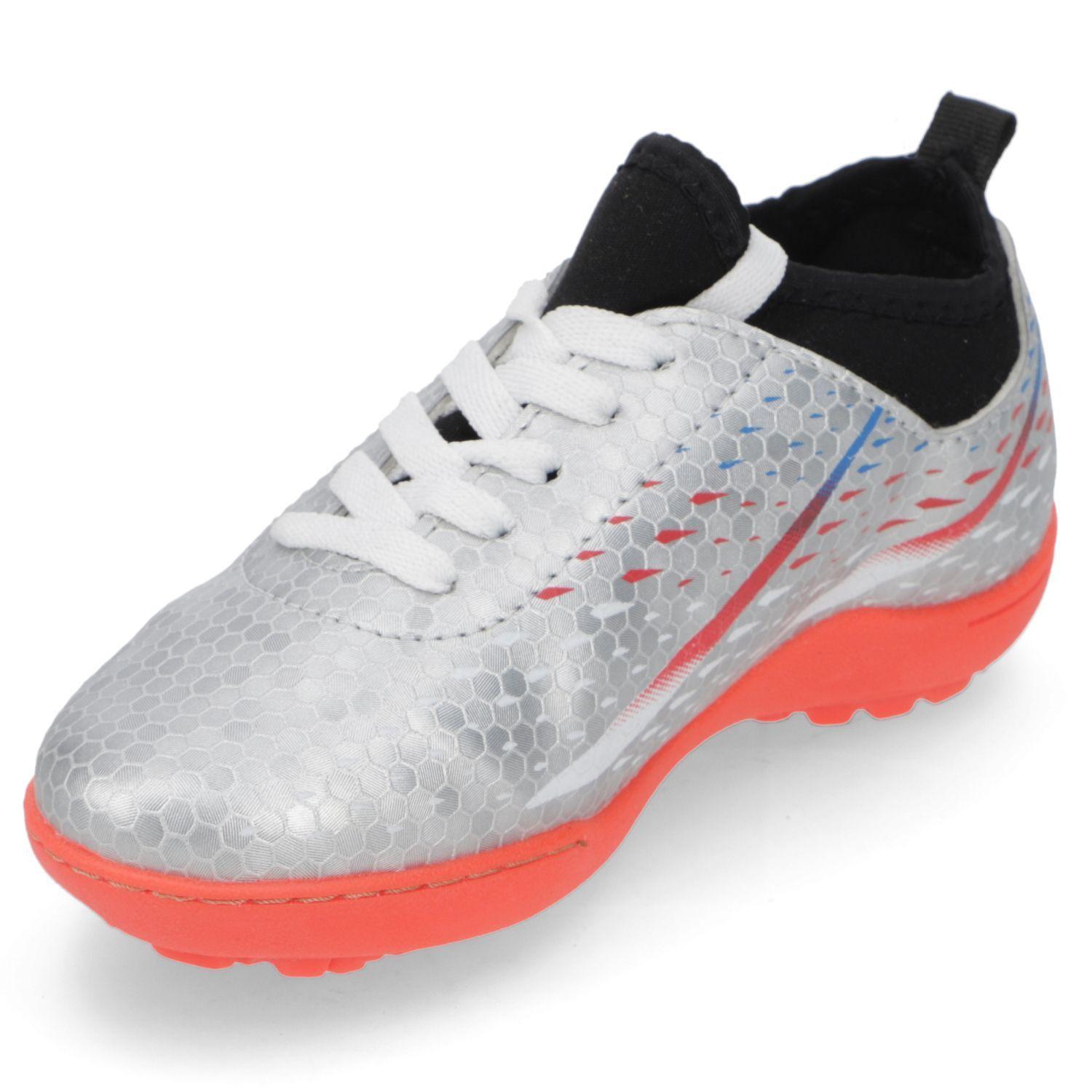 Zapatilla Fútbol Niño Multicancha Plateada-2