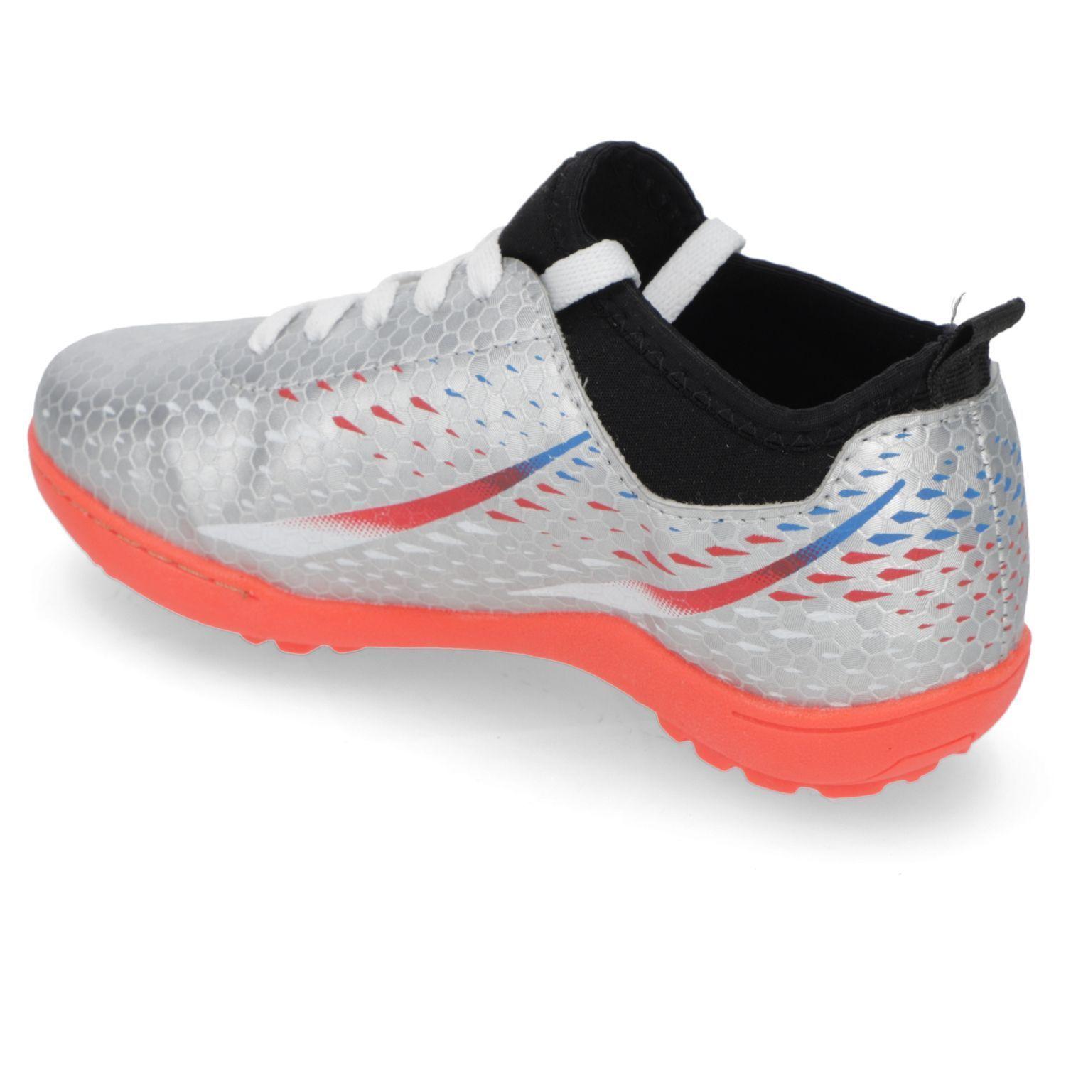 Zapatilla Fútbol Niño Multicancha Plateada-3