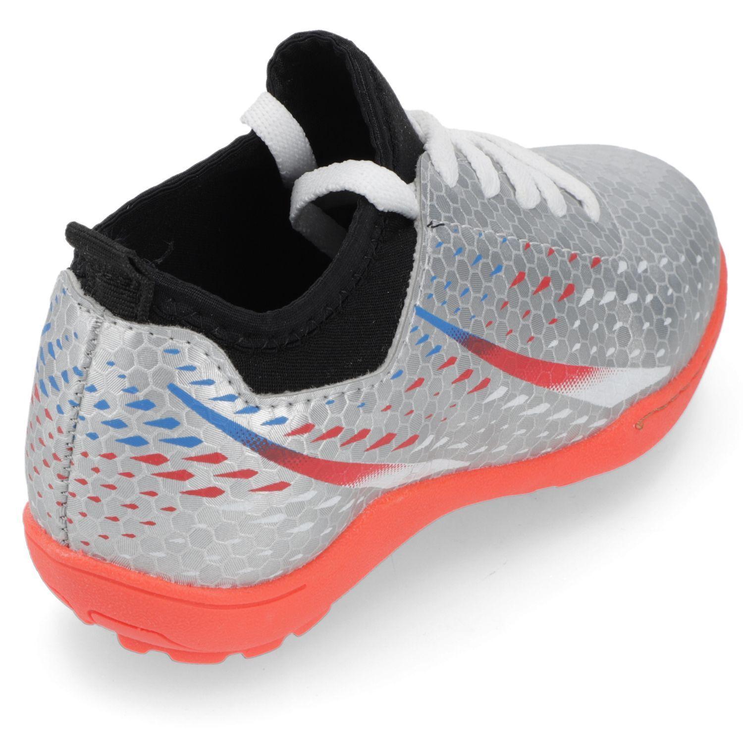 Zapatilla Fútbol Niño Multicancha Plateada-4