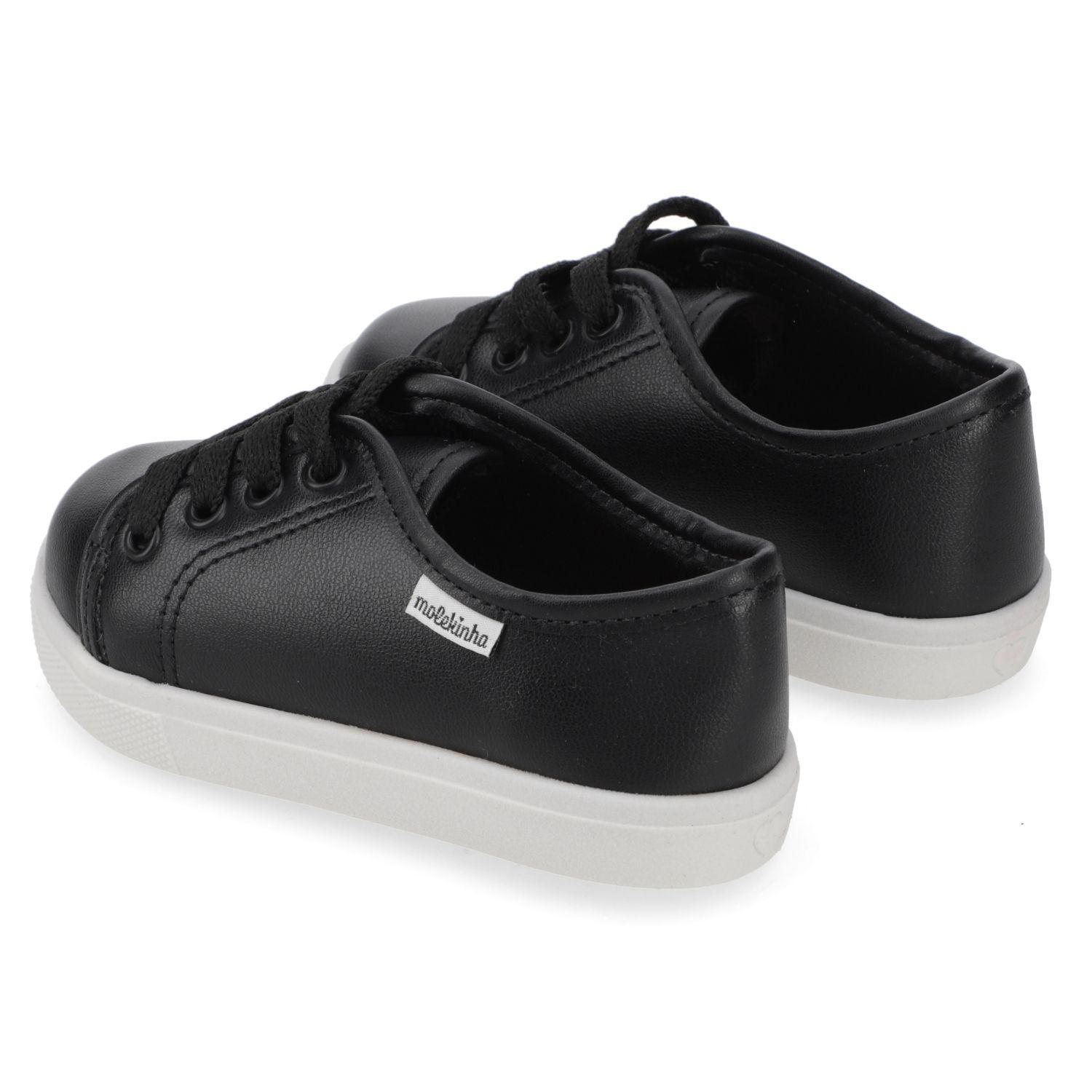 Zapatilla Urbana Niña Negra con Cordones Molekinha-3