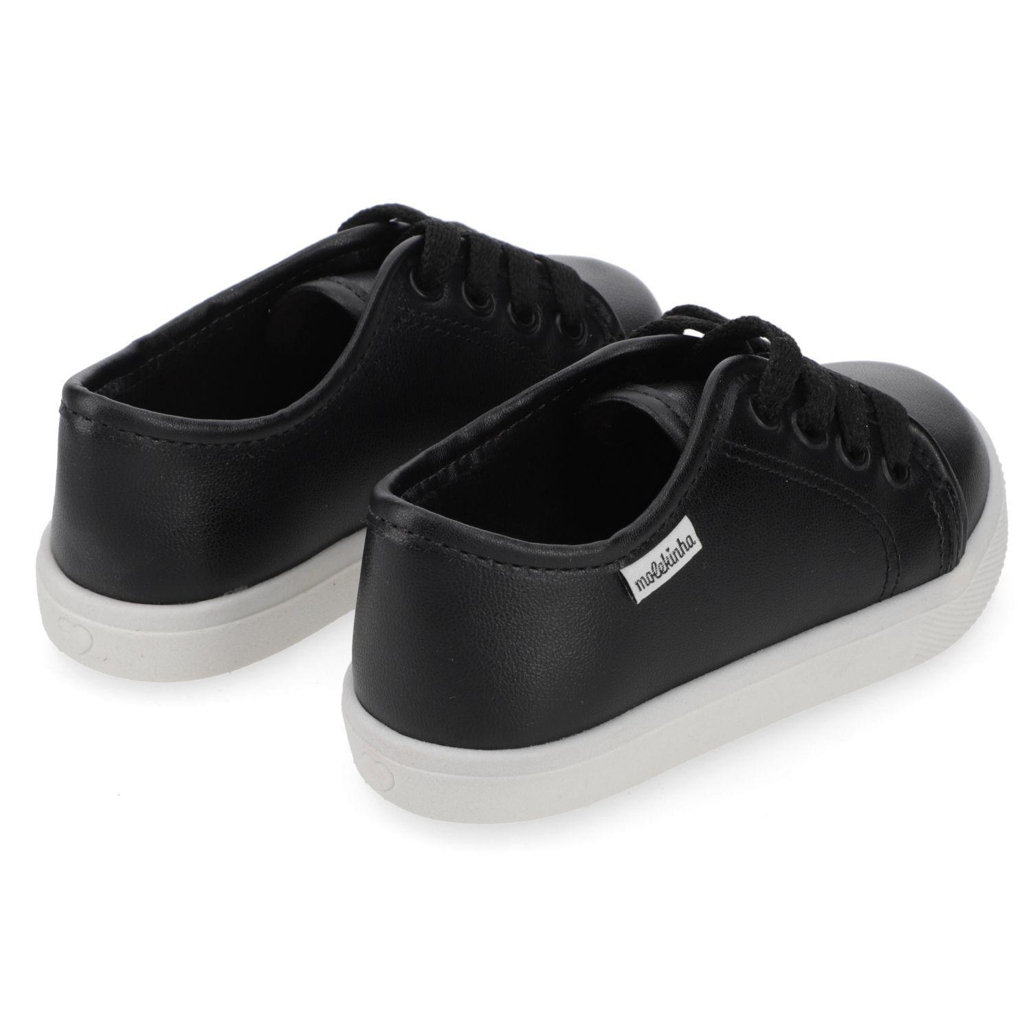 Zapatilla Urbana Niña Negra con Cordones Molekinha-4