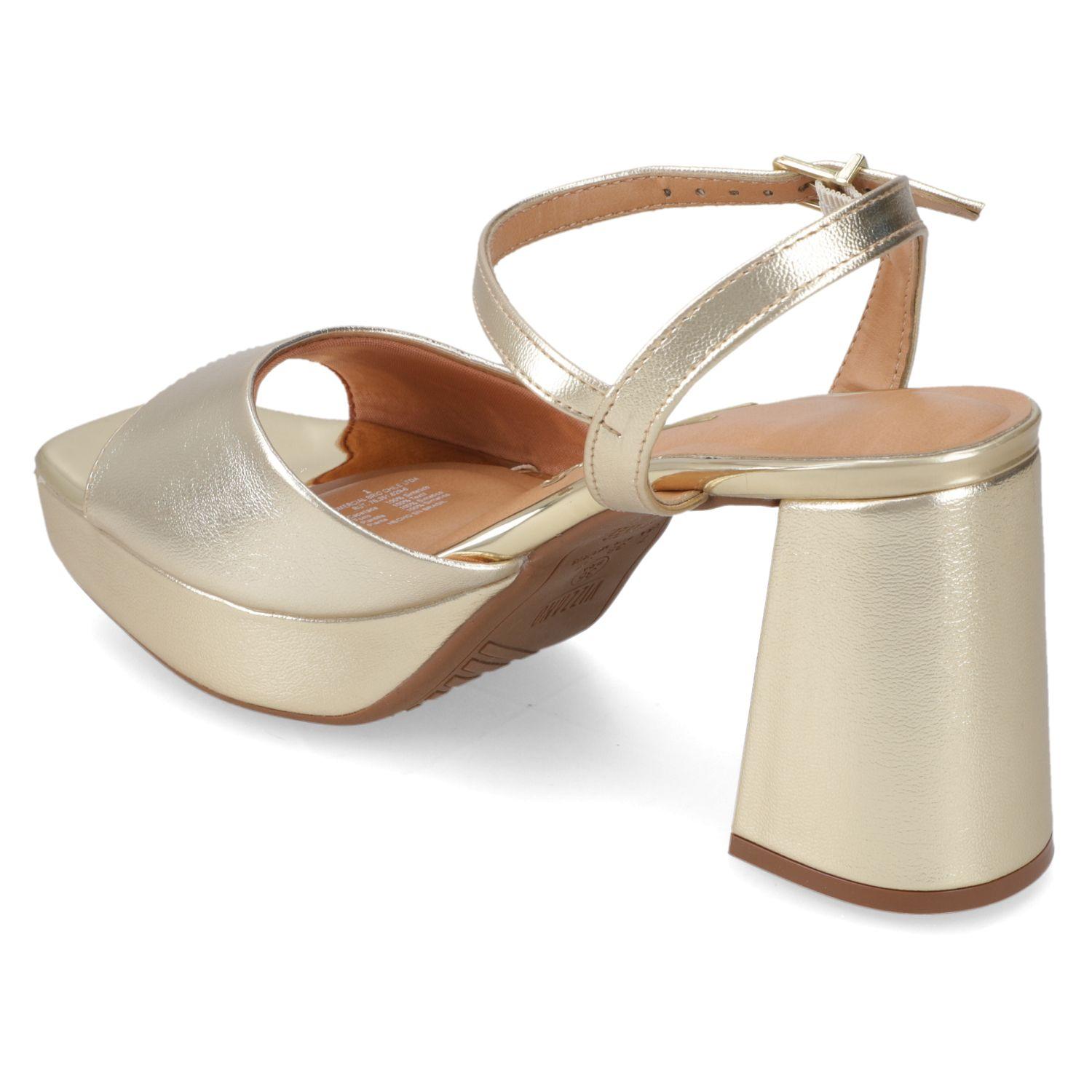 Sandalia Taco Ancho Fiesta Dorado Vizzano Mujer-3