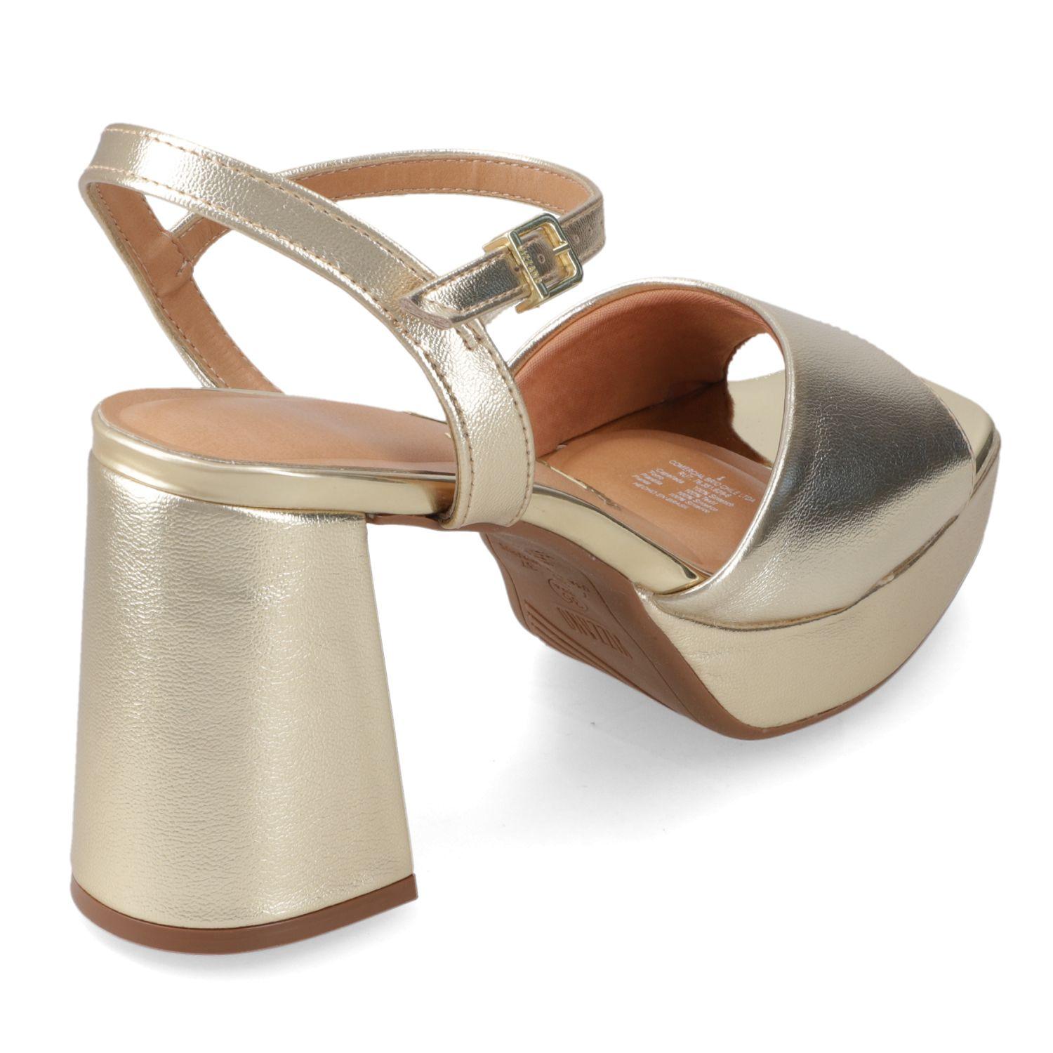 Sandalia Taco Ancho Fiesta Dorado Vizzano Mujer-4