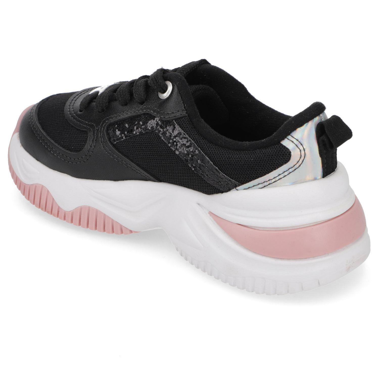 Zapatilla Negra Niña Urbana con Detalles Rosados Molekinha-3