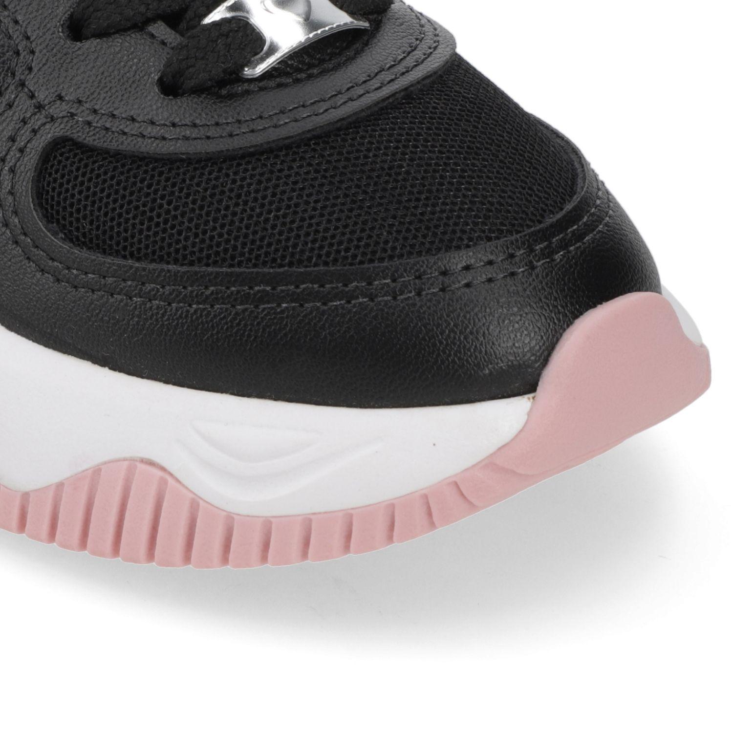 Zapatilla Negra Niña Urbana con Detalles Rosados Molekinha-5