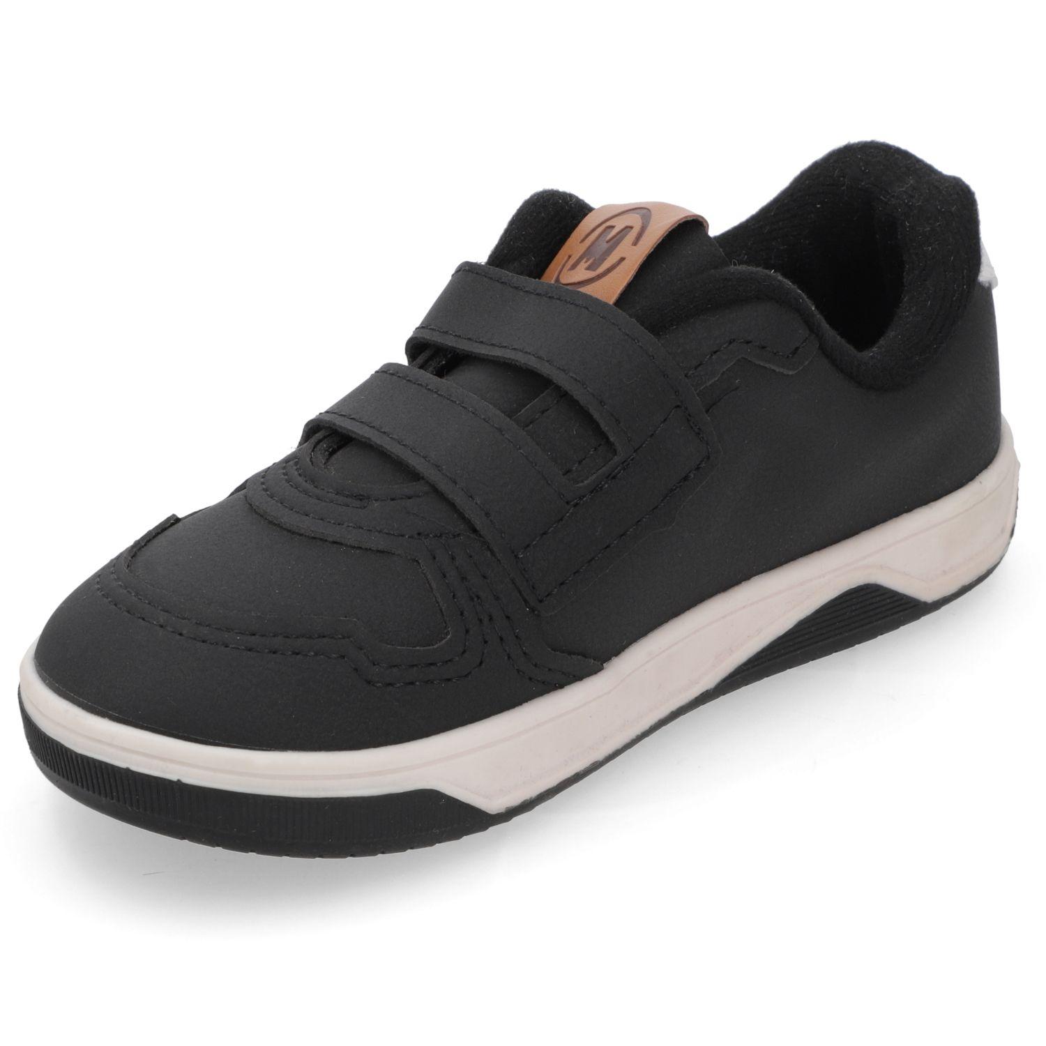 Zapatilla Urbana Niño Negra Con Velcro Molekinho-2
