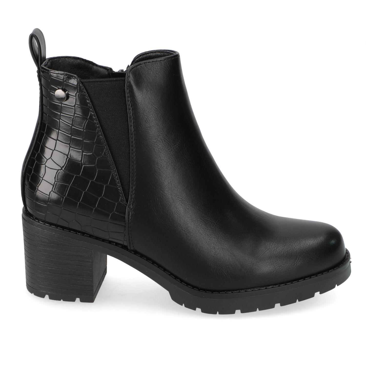 Botin Mujer New Walk Taco Ancho 7 cm Negro-1