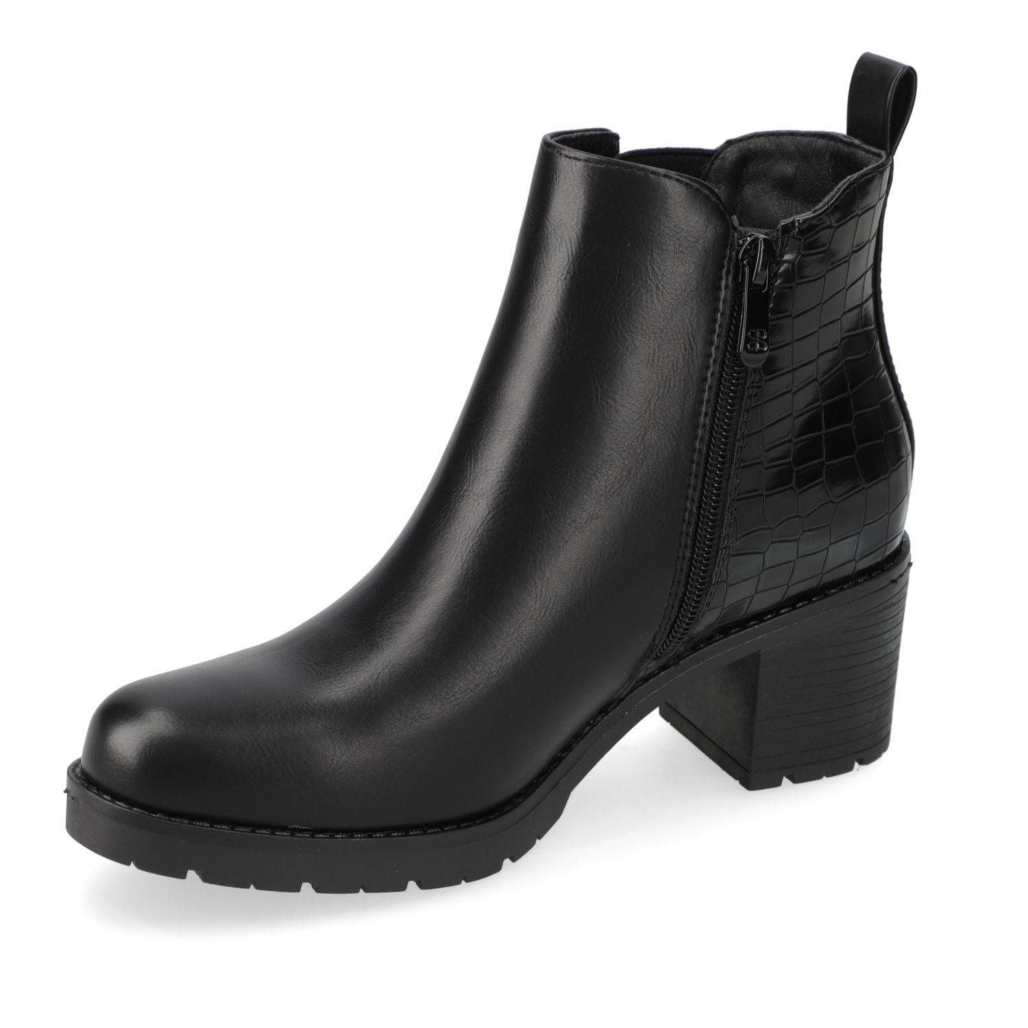 Botin Mujer New Walk Taco Ancho 7 cm Negro-2