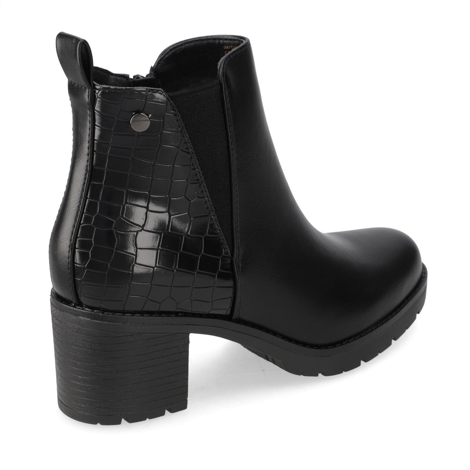 Botin Mujer New Walk Taco Ancho 7 cm Negro-3