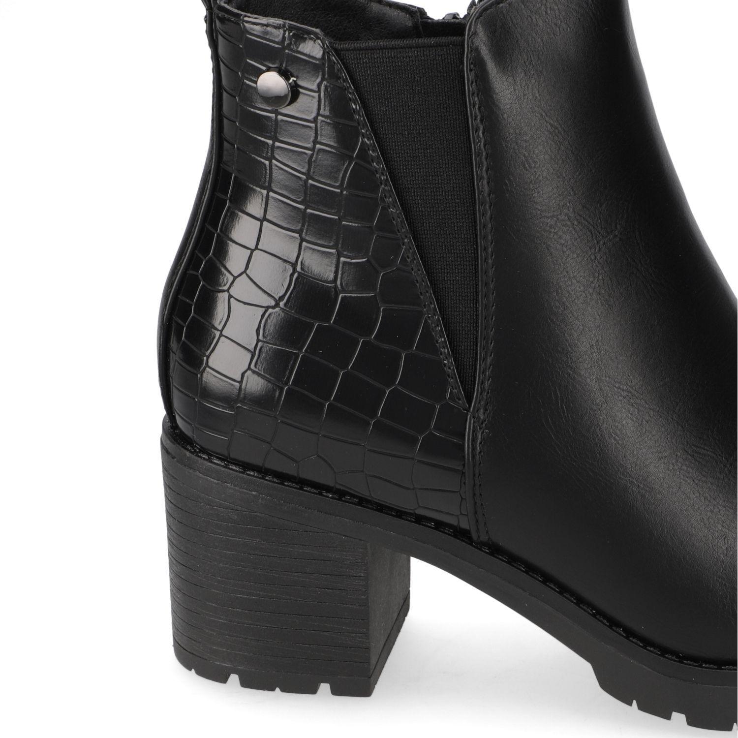 Botin Mujer New Walk Taco Ancho 7 cm Negro-4