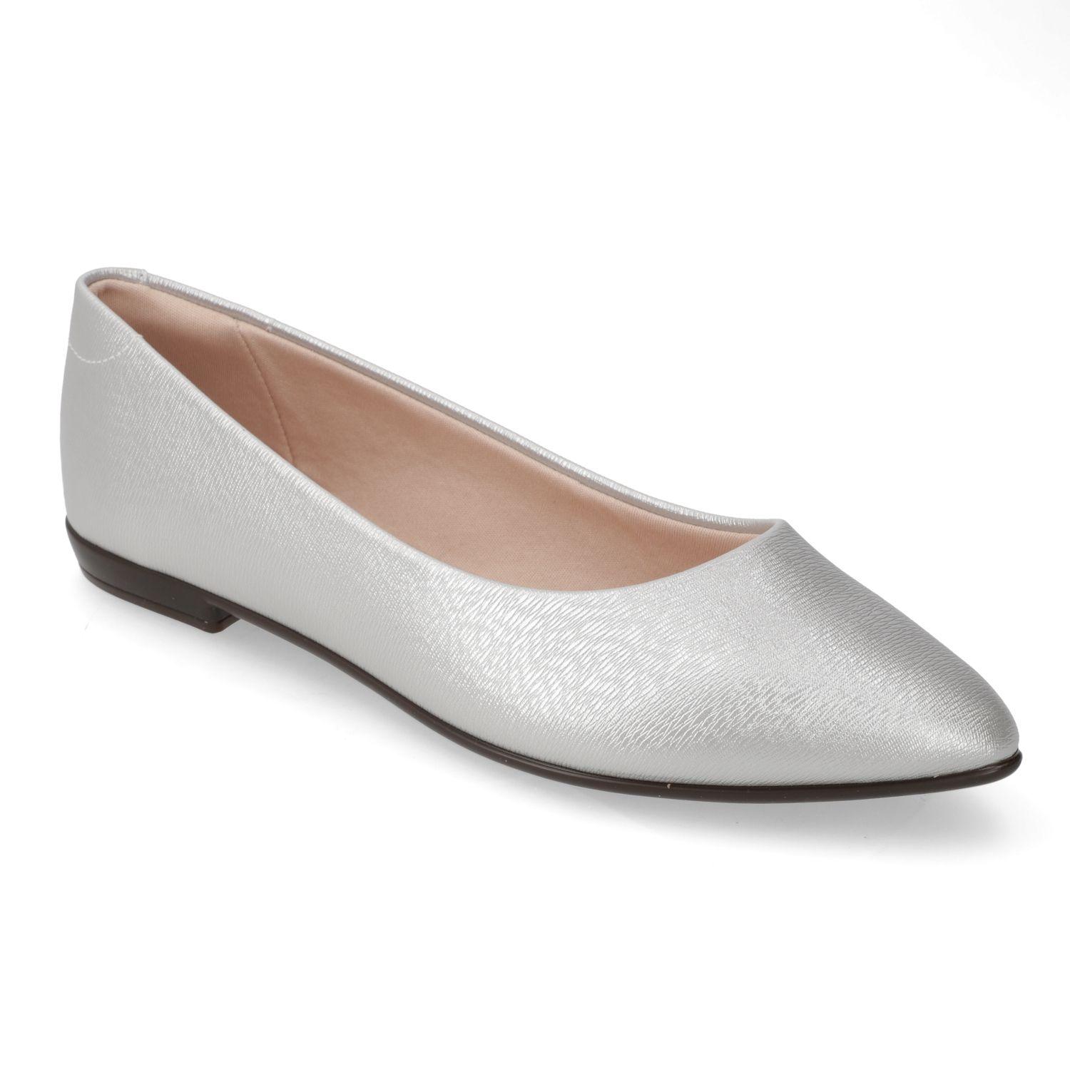 Ballerina Beira Rio Plateado Metalico Efecto Cuero-1