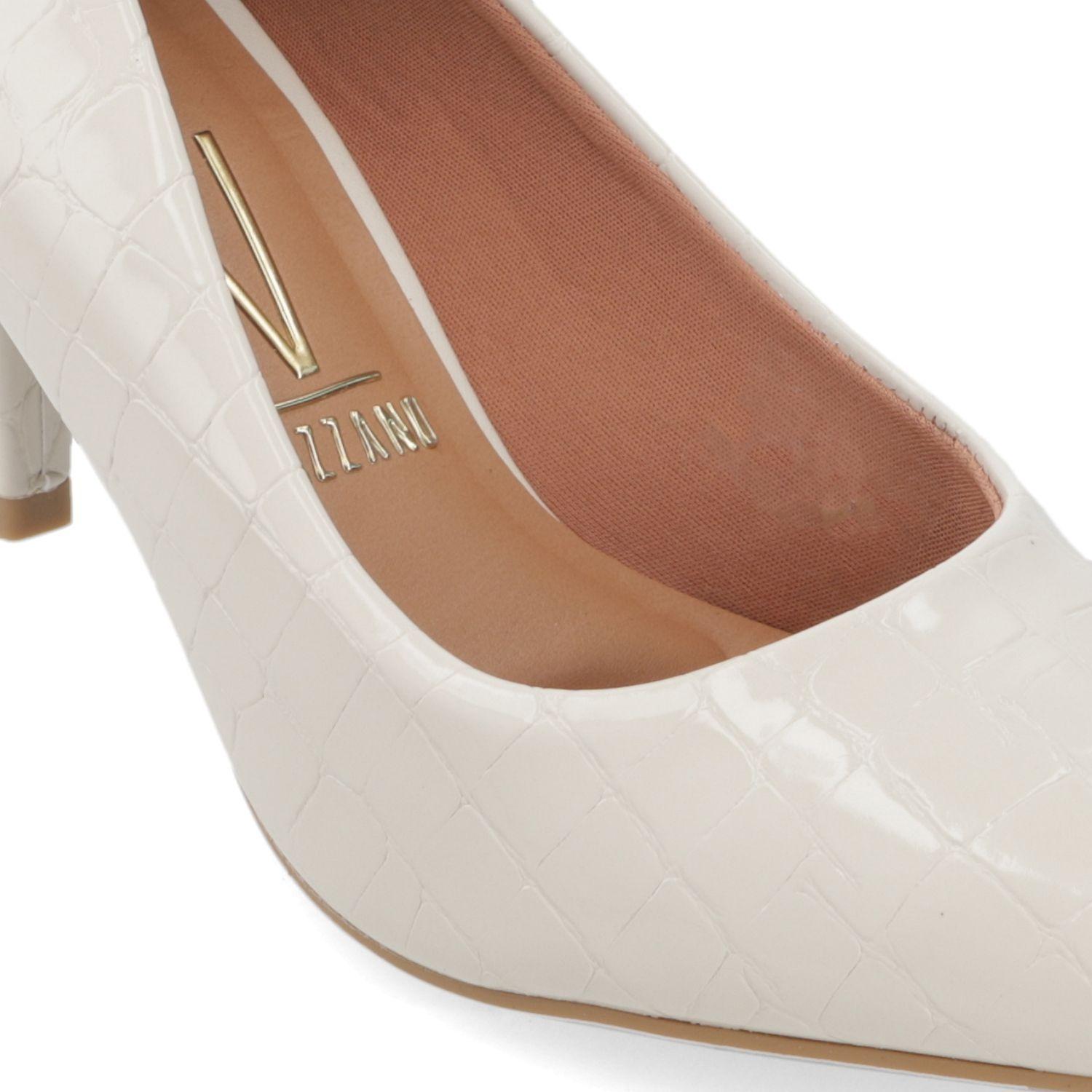 Stiletto Vizzano Croco Taco Aguja 7 cm Efecto Charol Blanco-4