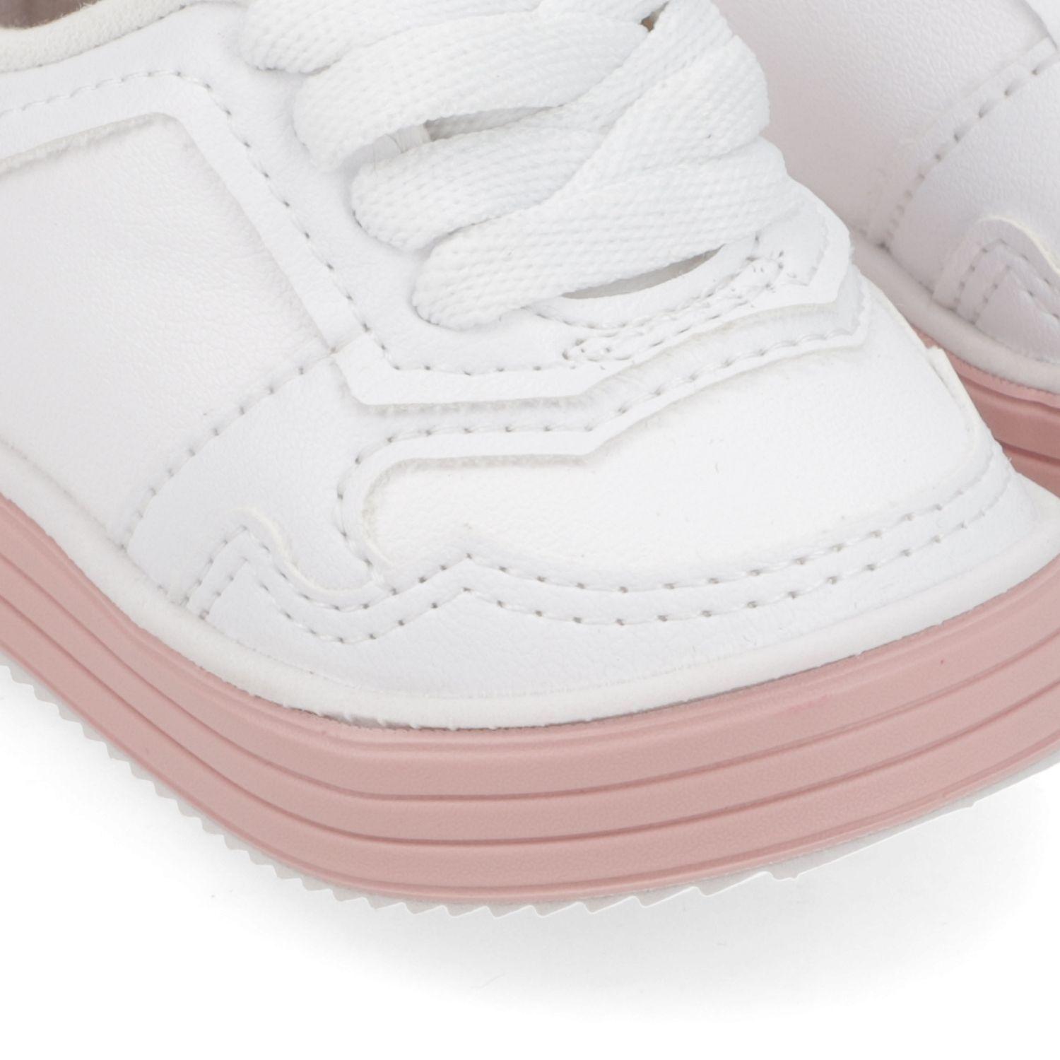 Zapatilla Urbana Niña Blanca con Suela Rosada-5