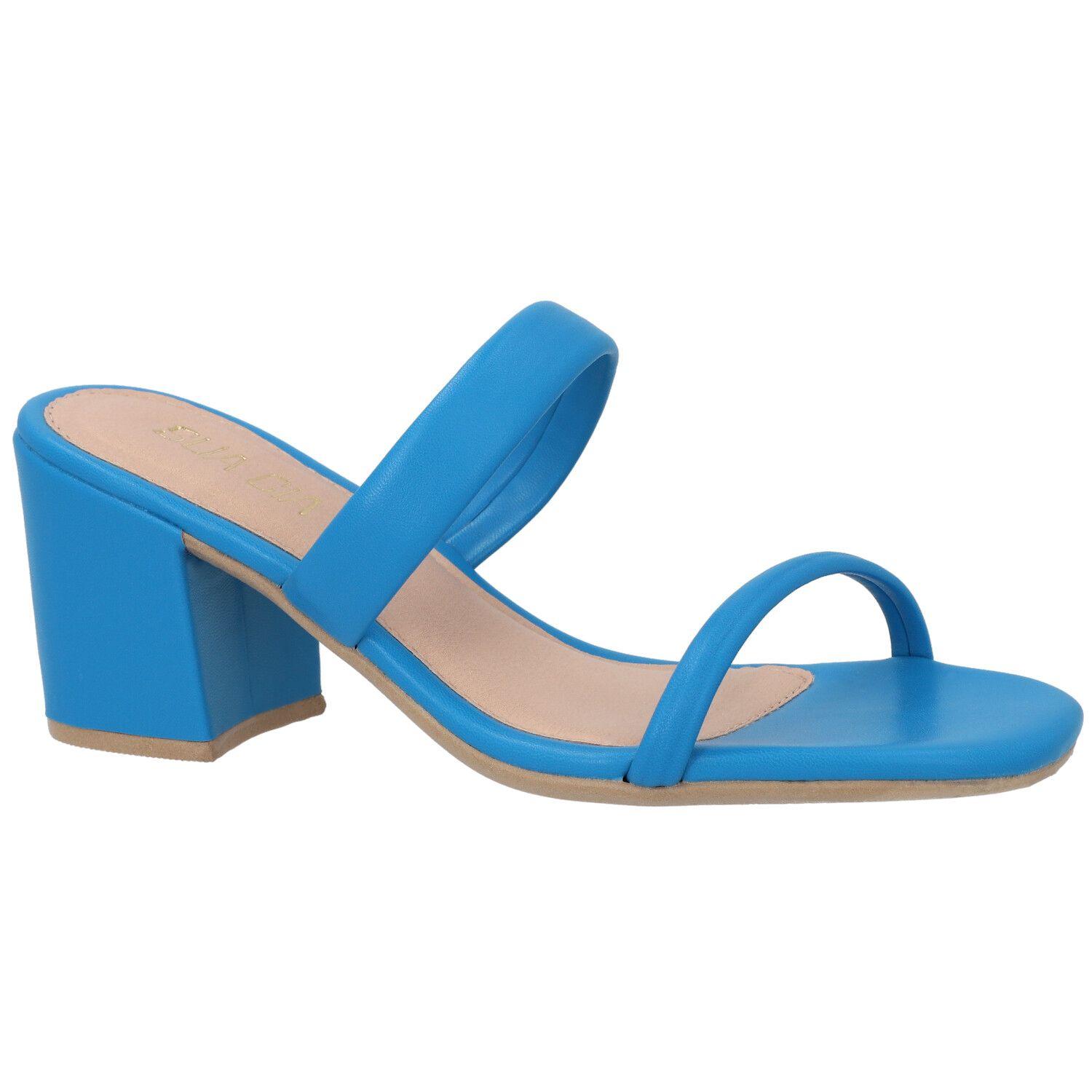 Sandalia Taco Generico Azul 11881-0